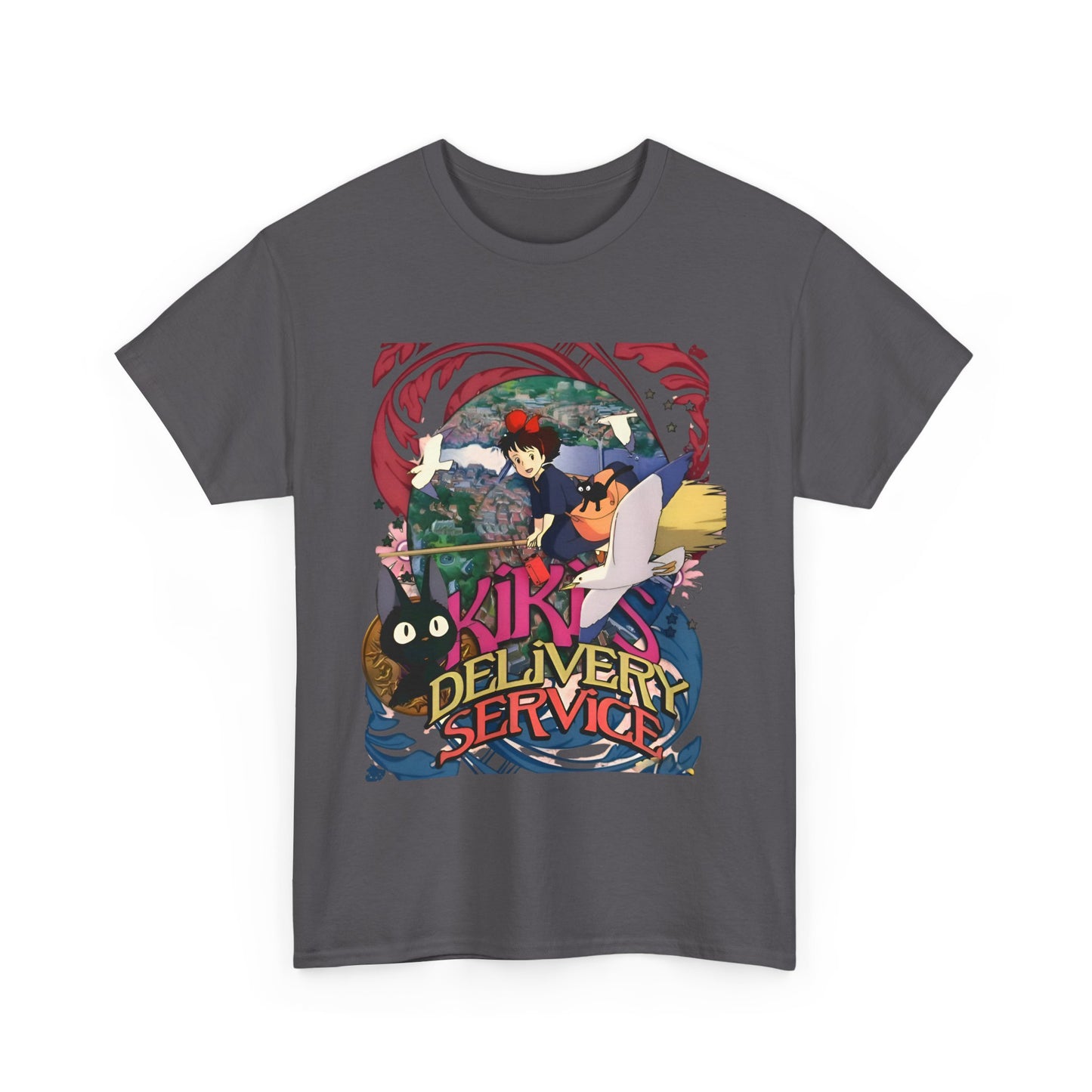 Kiki's Delivery Service Art T-Shirt – 100% Cotton Studio Ghibli Anime Tee for Fans