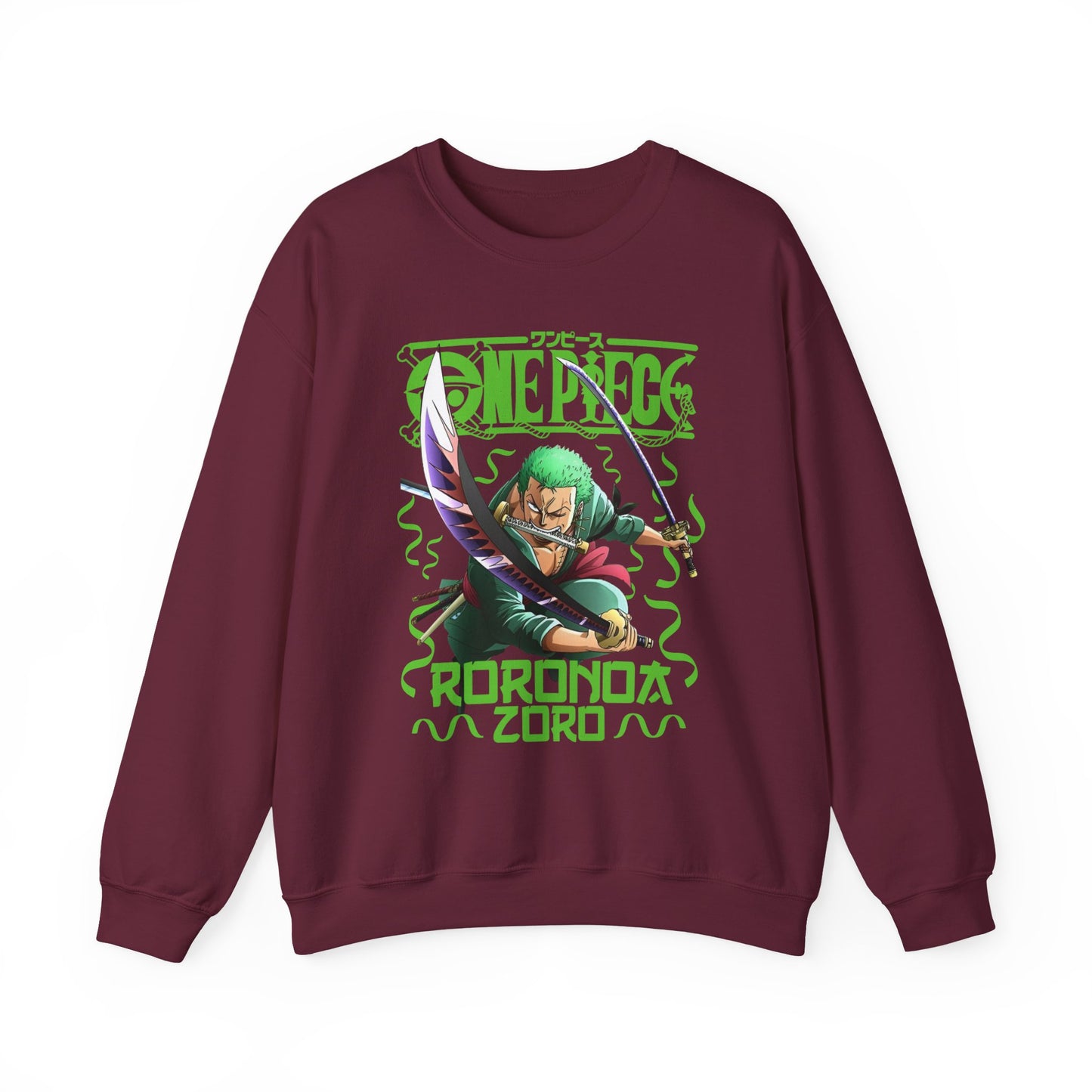 Roronoa Zoro Sword Sweatshirt – 100% Cotton One Piece Anime Pullover for Fans