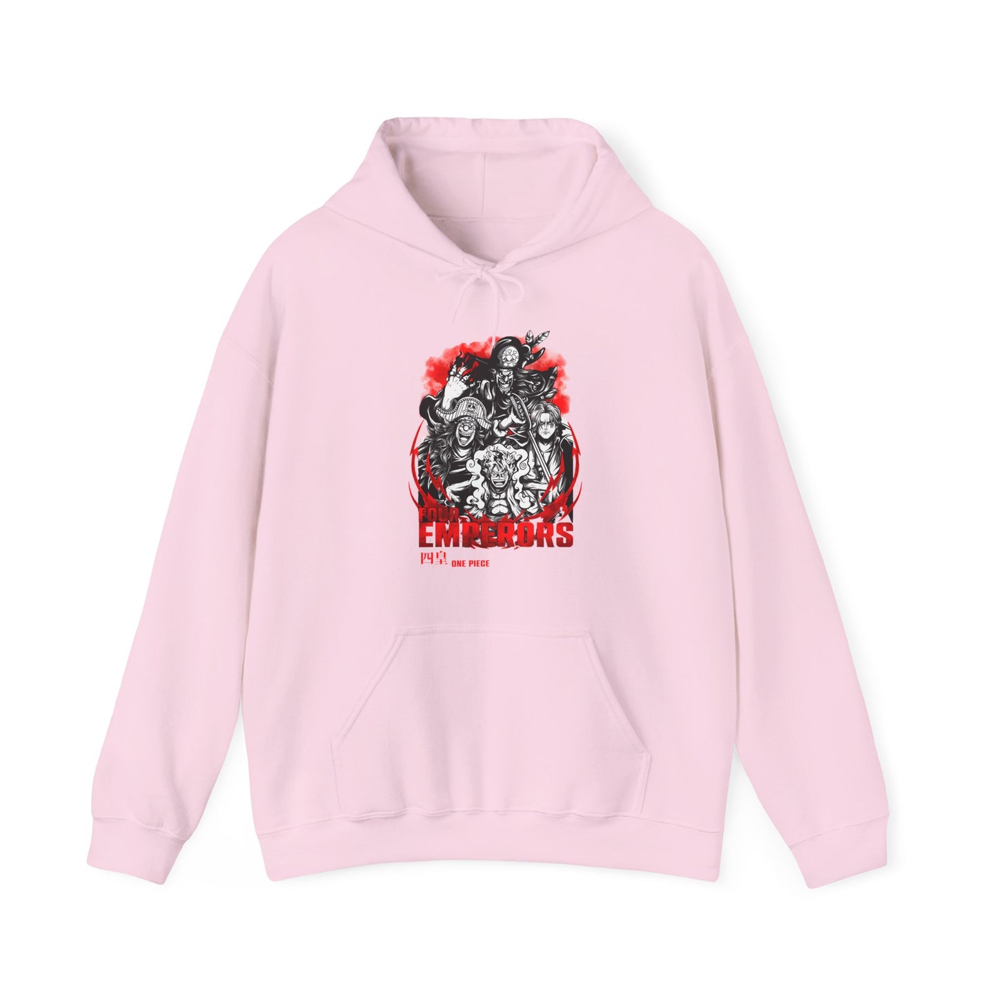 Four Emperors One Piece Hoodie – 100% Cotton Pullover Featuring Yonko Legends