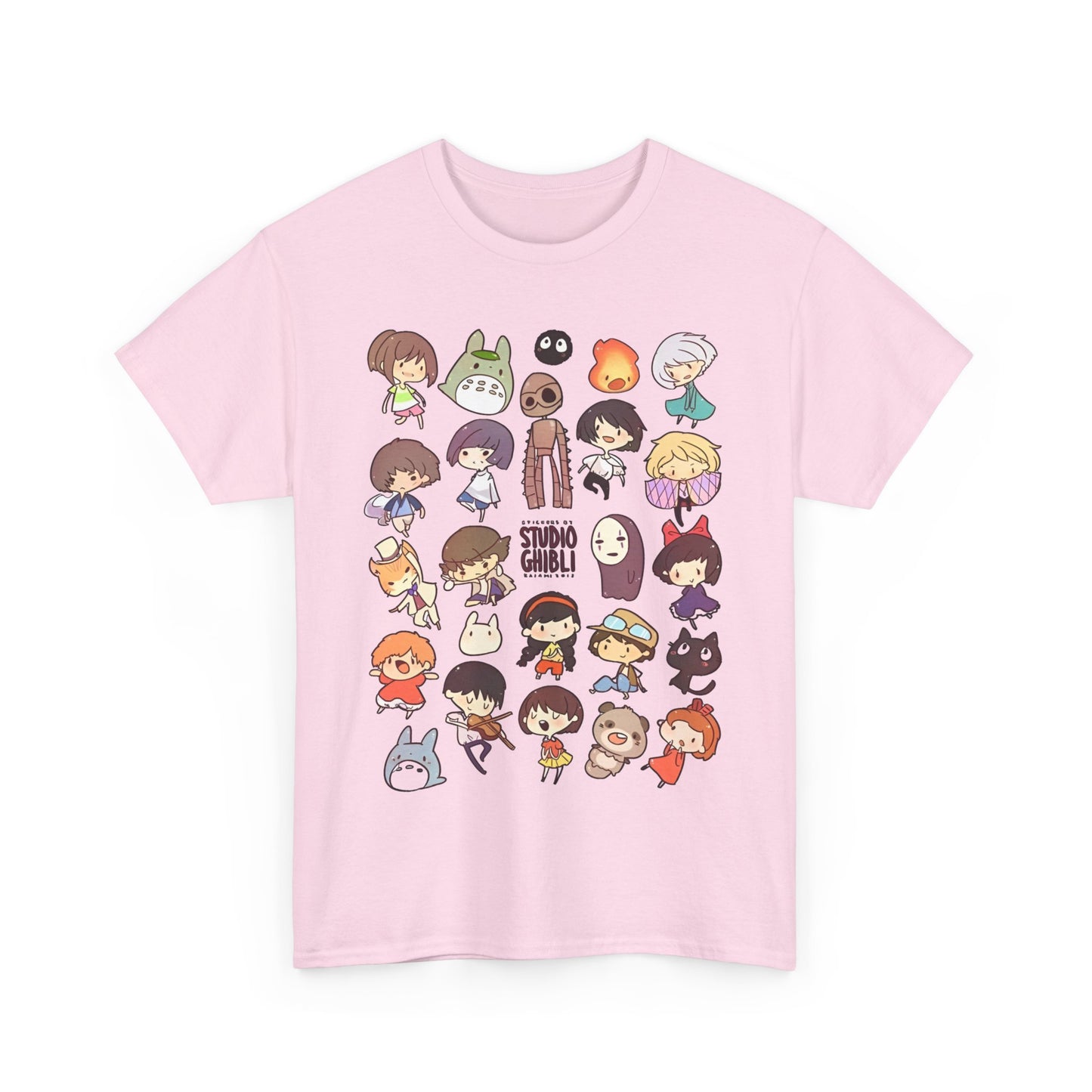 Chibi Studio Ghibli Characters T-Shirt – 100% Cotton Cute Anime Tee for Ghibli Fans
