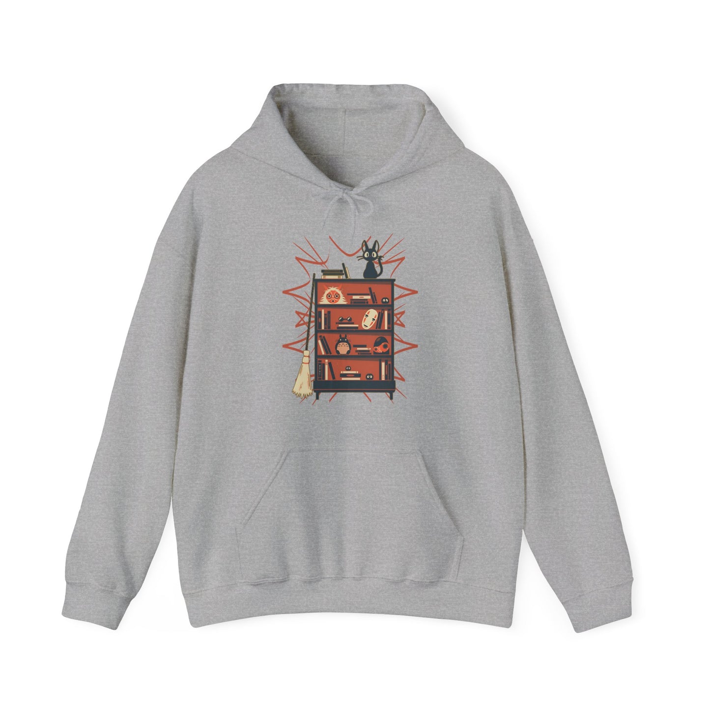 Jiji Hoodie – 100% Cotton Gildan 18500 | Kiki's Delivery Service Studio Ghibli Cute Anime Hoodie