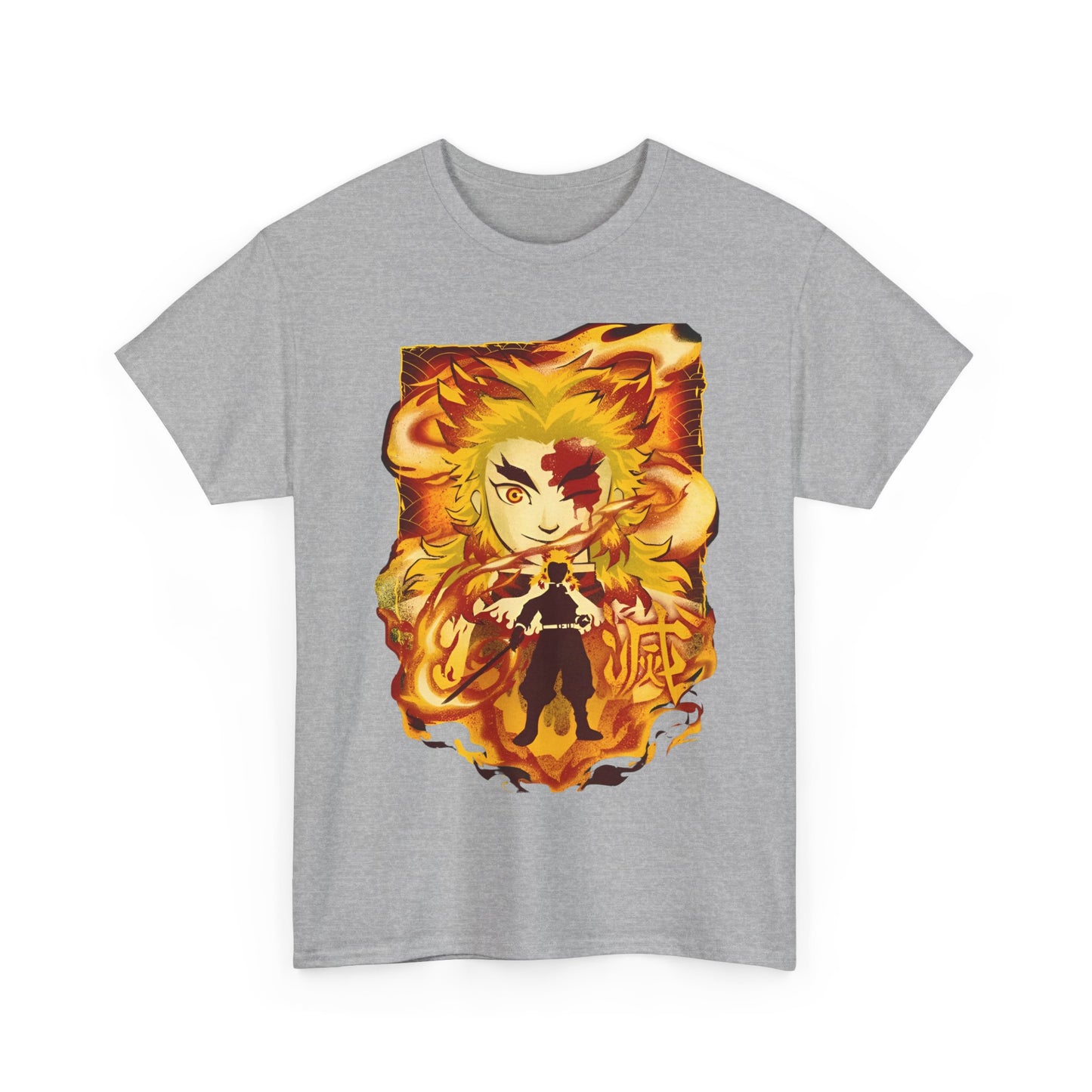 Kyojuro Rengoku Demon Slayer T-Shirt – 100% Cotton Anime Tee for Flame Hashira Fans