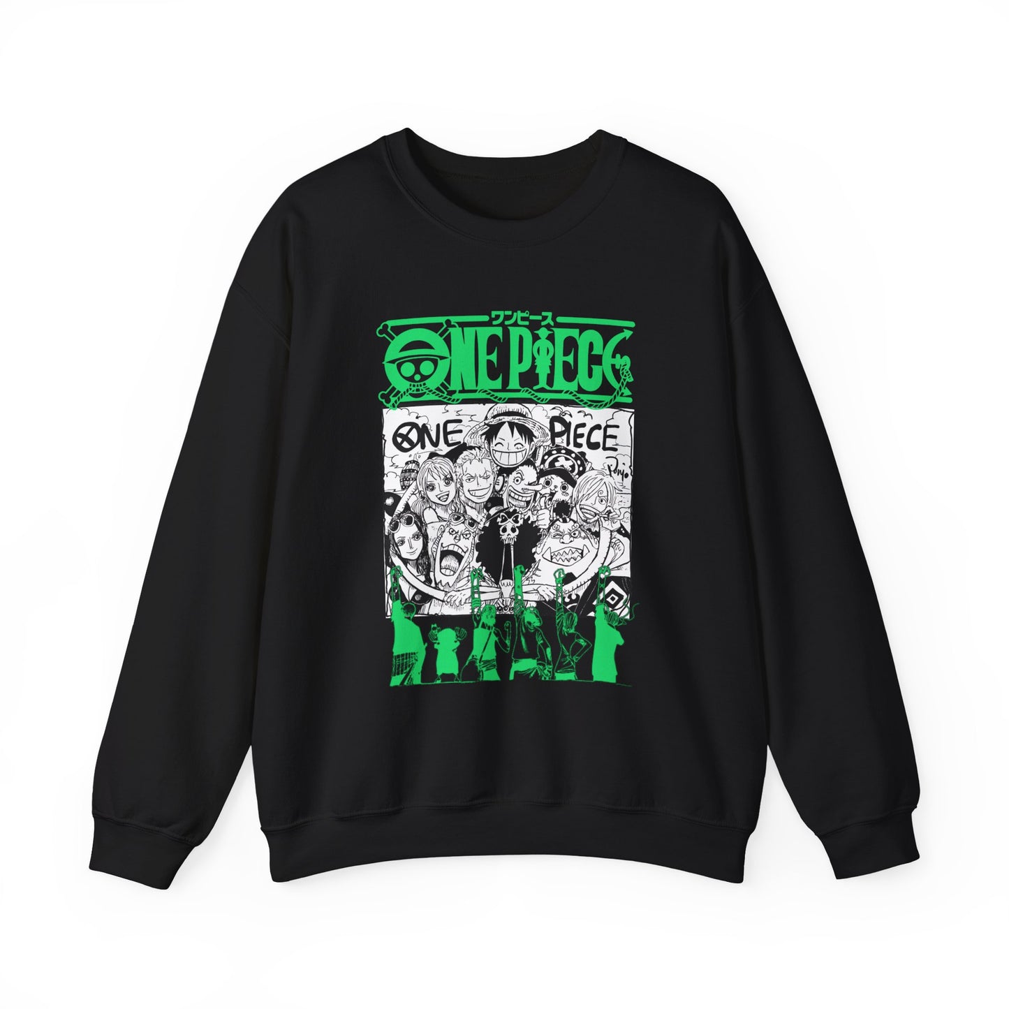 One Piece Characters Sweatshirt – 100% Cotton Anime Crew Pullover for True Fans