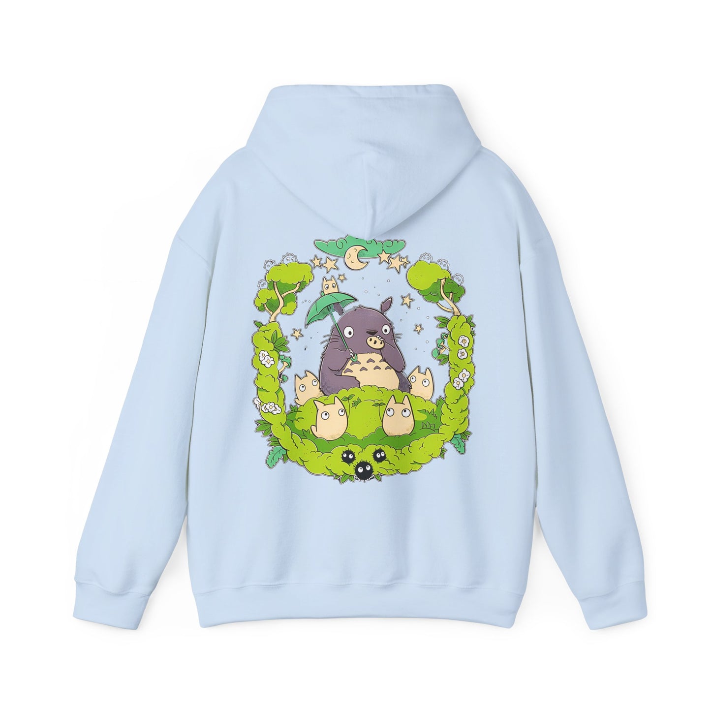 Totoro Forest Magic Back Print Hoodie – 100% Cotton Studio Ghibli Hoodie with Totoro Design
