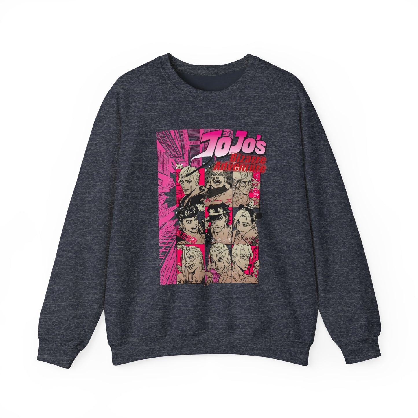 JoJo’s Bizarre Adventure Sweatshirt – 100% Cotton Anime Pullover Featuring Joestar & Stand Designs – Stylish Otaku Clothing