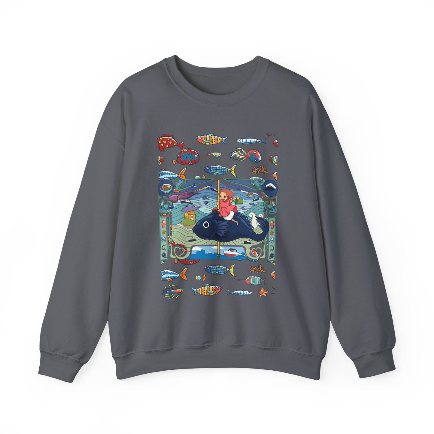 Ponyo Sea Love Sweatshirt – 100% Cotton Studio Ghibli Pullover for Anime and Ocean Lovers