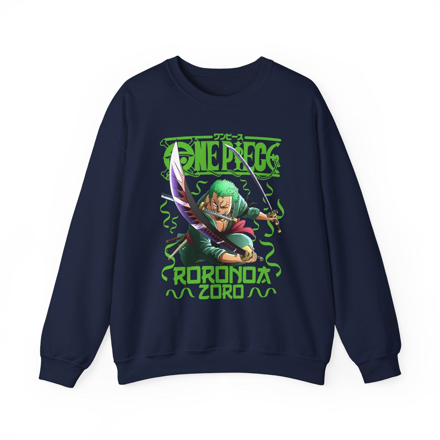 Roronoa Zoro Sword Sweatshirt – 100% Cotton One Piece Anime Pullover for Fans