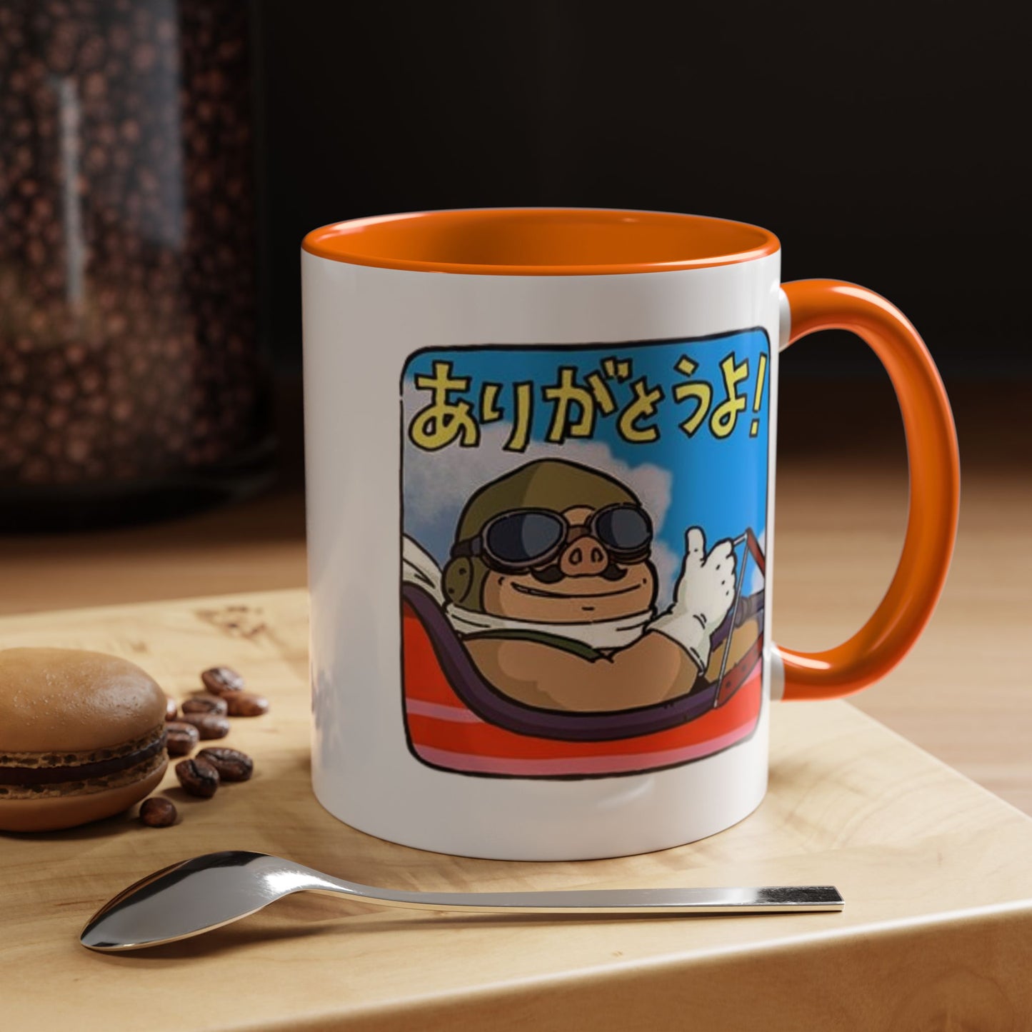 Porco Rosso Tribute Accent Mug – Studio Ghibli Anime Coffee Cup – 11oz & 15oz Ceramic Gift