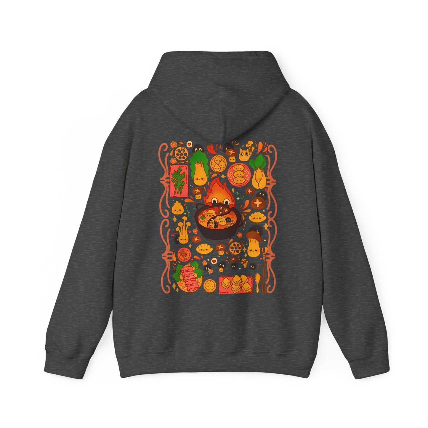 Calcifer Breakfast Back Print Hoodie – 100% Cotton Howl’s Moving Castle Studio Ghibli Hoodie