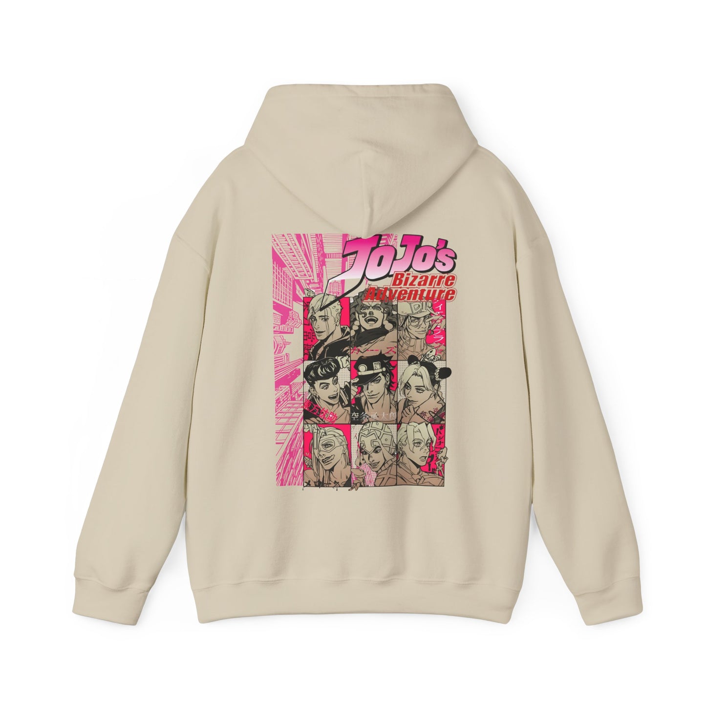 JoJo’s Bizarre Adventure Back Print Hoodie – 100% Cotton Anime Pullover with Stand & Joestar Back Design – Otaku Streetwear