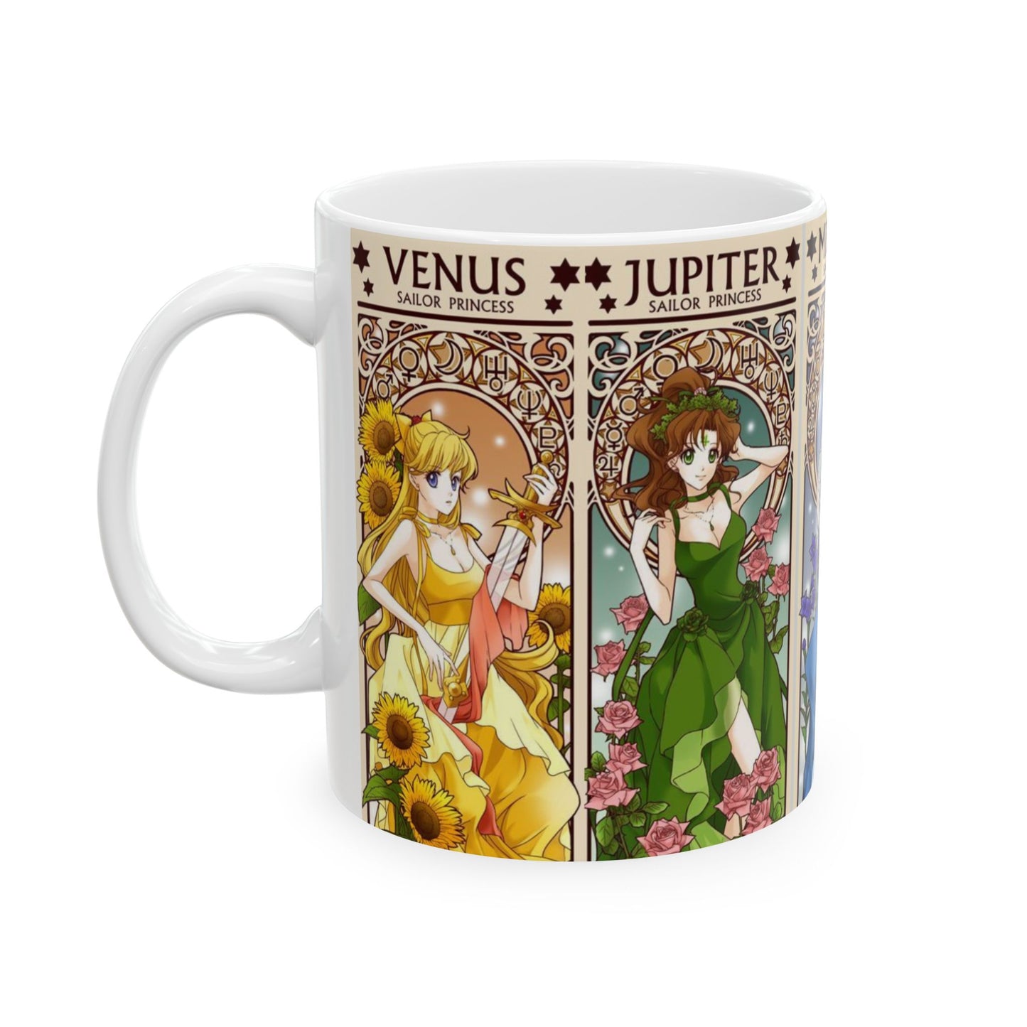 Sailor Moon Inner Guardians Mug – Magical Girl Anime Ceramic Cup 11oz & 15oz – Sailor Scouts Coffee Gift