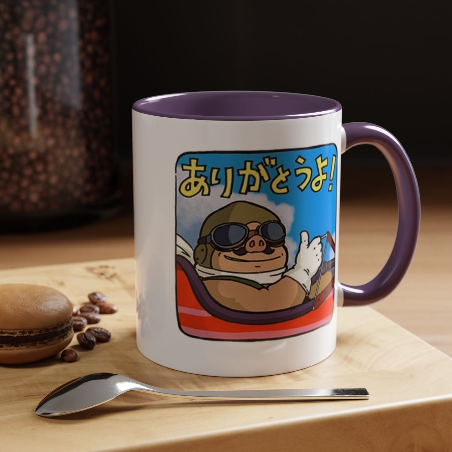 Porco Rosso Tribute Accent Mug – Studio Ghibli Anime Coffee Cup – 11oz & 15oz Ceramic Gift
