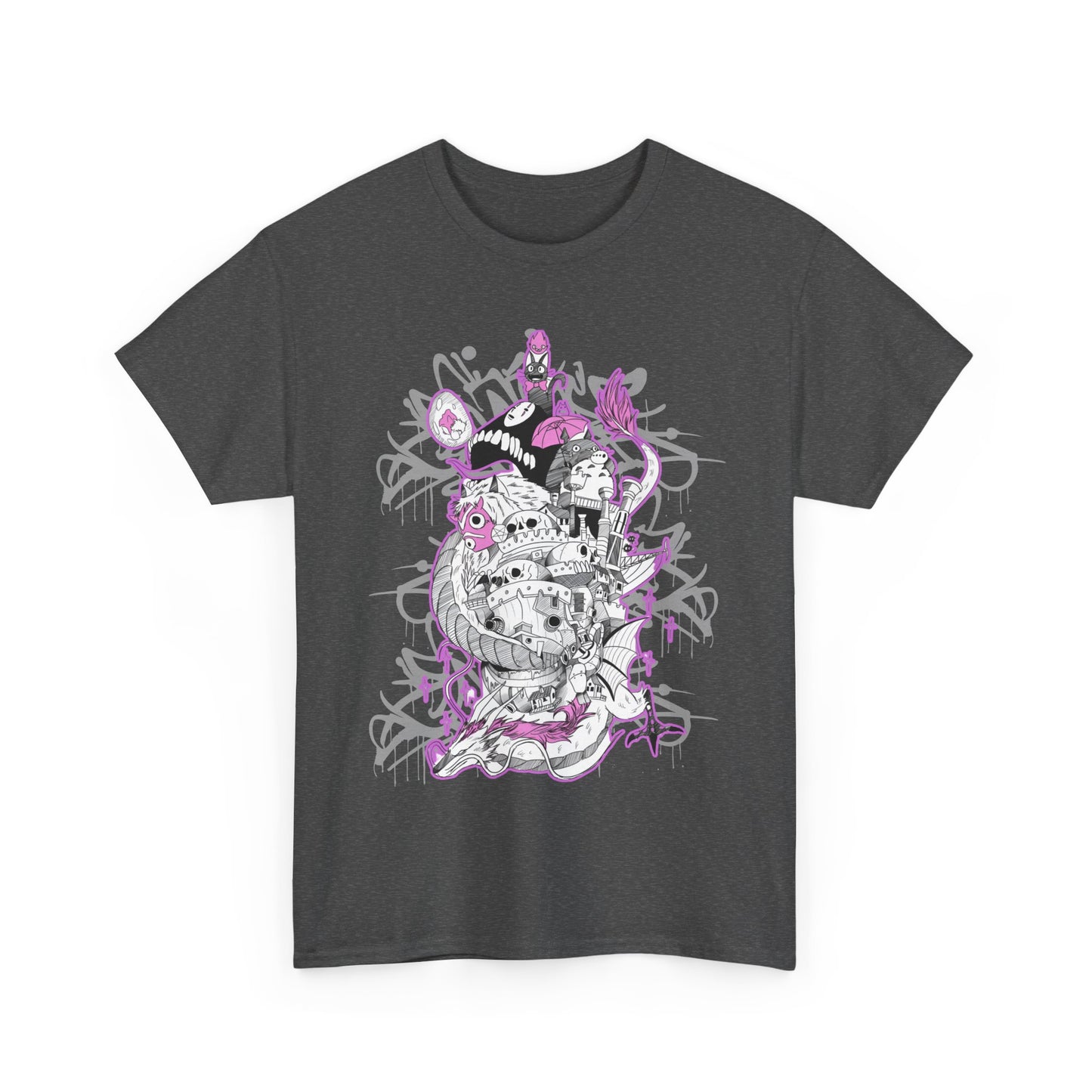Studio Ghibli Art Deco T-Shirt | Anime Cotton Graphic Tee
