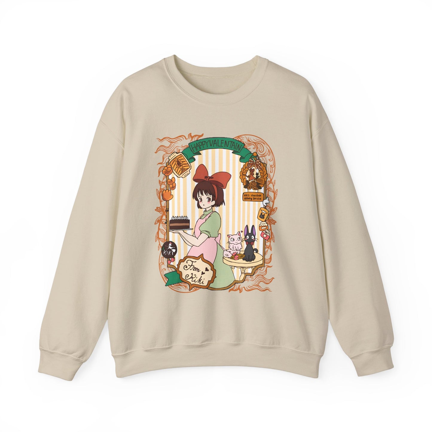 Kiki Happy Studio Ghibli Sweatshirt – 100% Cotton Kiki’s Delivery Service Pullover for Anime Fans