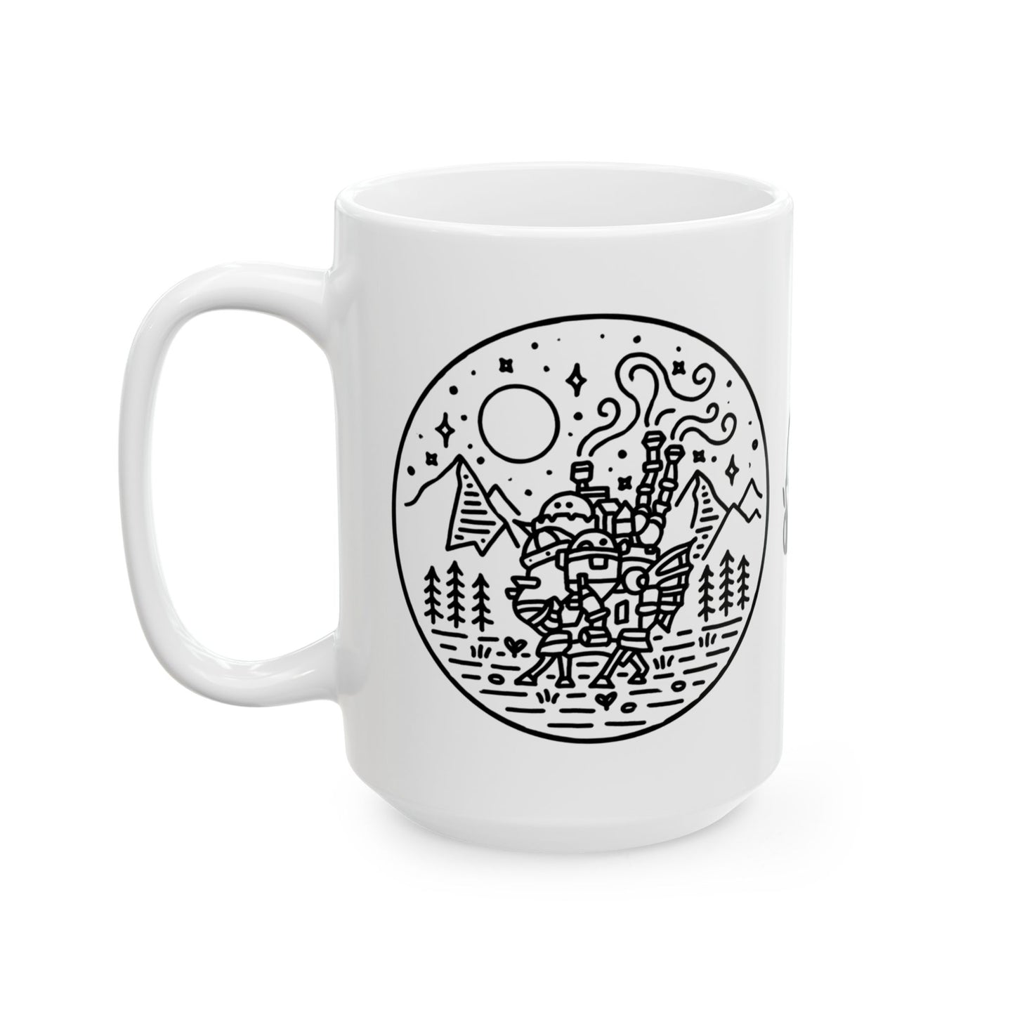 Calcifer Demon Fire Mug – Howl’s Moving Castle Anime Cup – 11oz & 15oz Ceramic Ghibli Gift