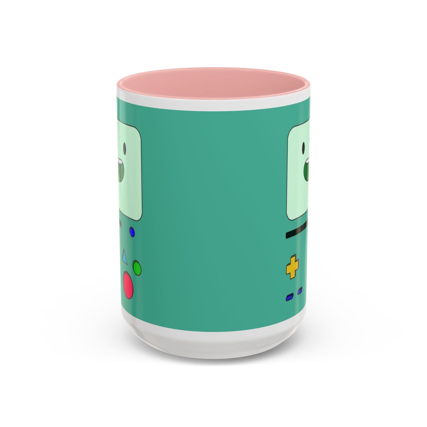 BMO Adventure Time Accent Handle Mug – Colorful Beemo Cup – 11oz & 15oz Ceramic Gift for Cartoon Fans