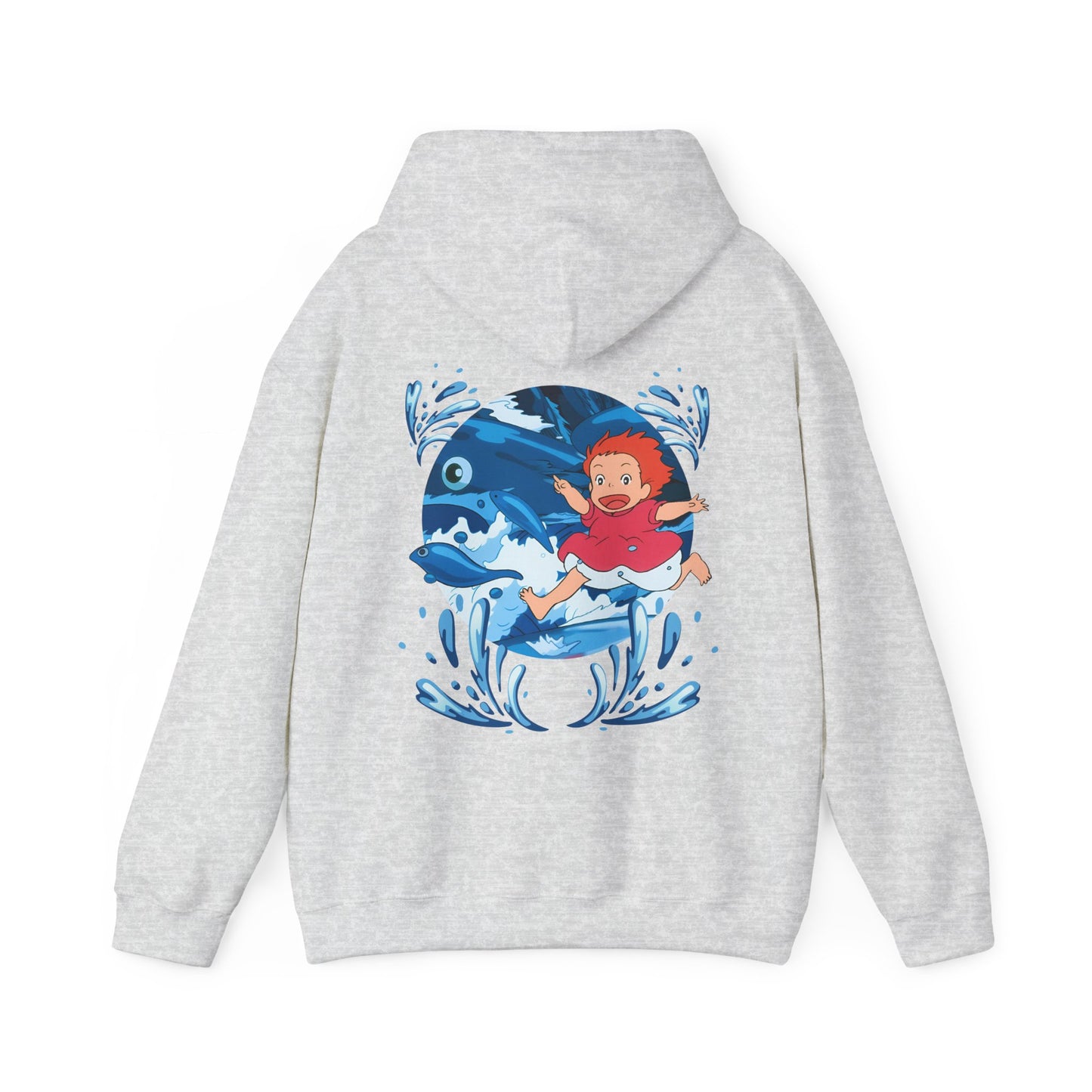 Ponyo Studio Ghibli Hoodie with Back Print – 100% Cotton Anime Sweatshirt for Fans
