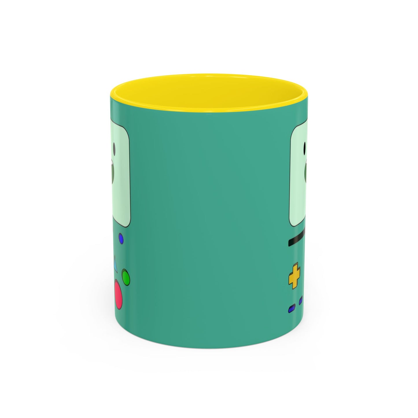 BMO Adventure Time Accent Handle Mug – Colorful Beemo Cup – 11oz & 15oz Ceramic Gift for Cartoon Fans