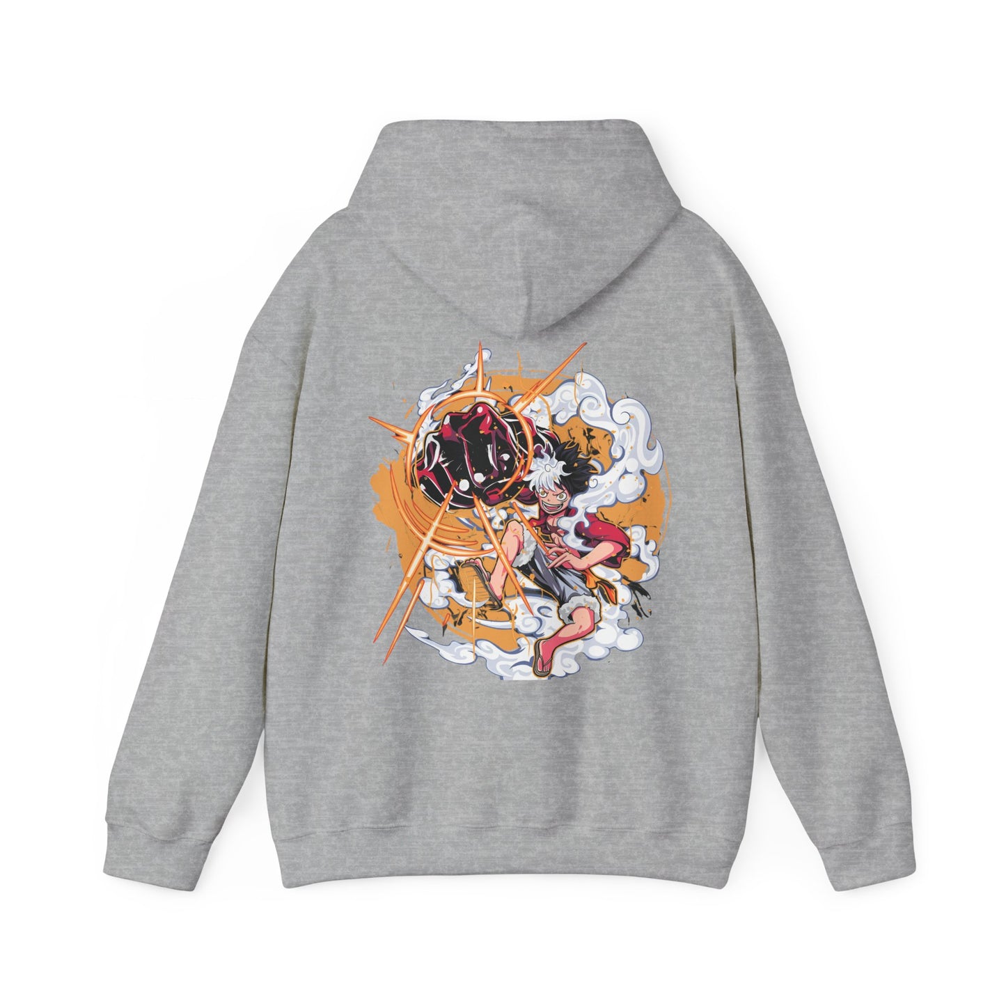 Power Luffy Back Print Hoodie – 100% Cotton One Piece Anime Pullover