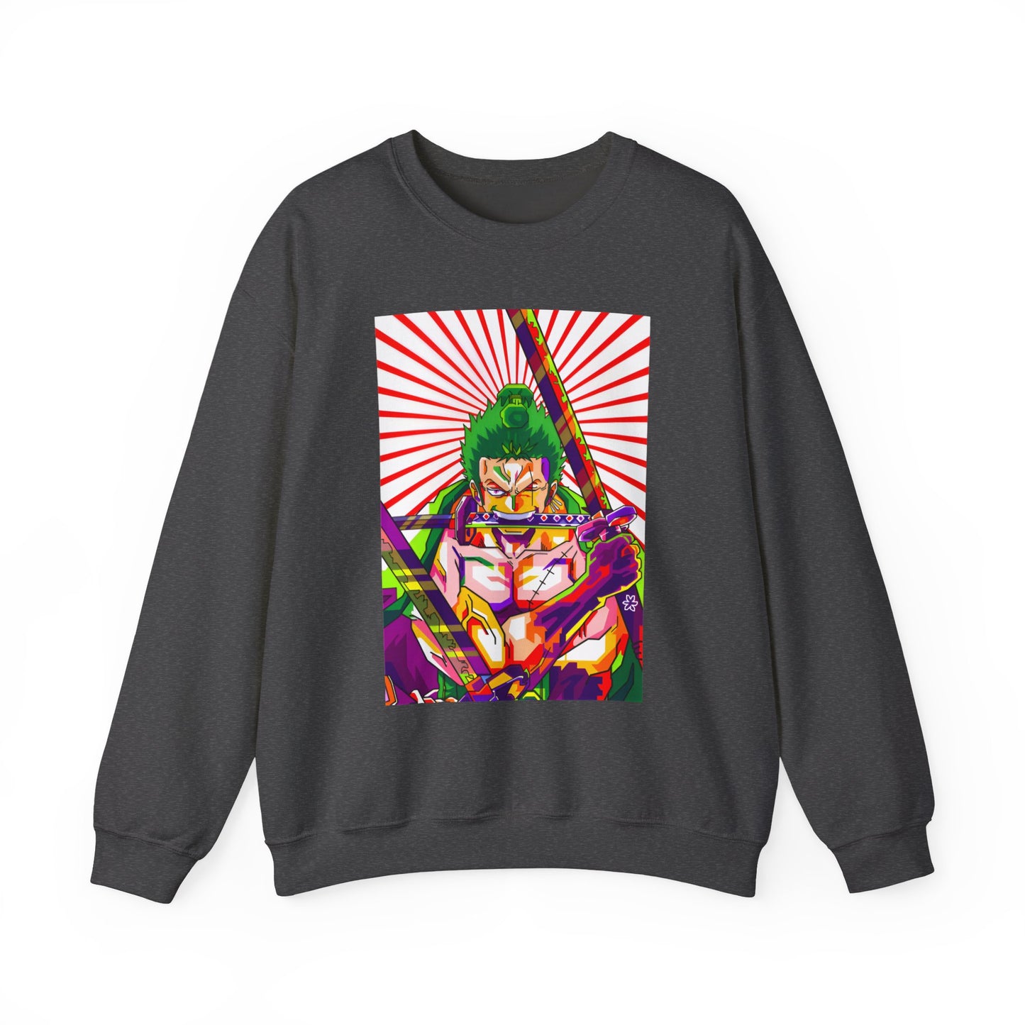 One Piece Zoro Style Sweatshirt – 100% Cotton Anime Pullover for Swordsman Fans