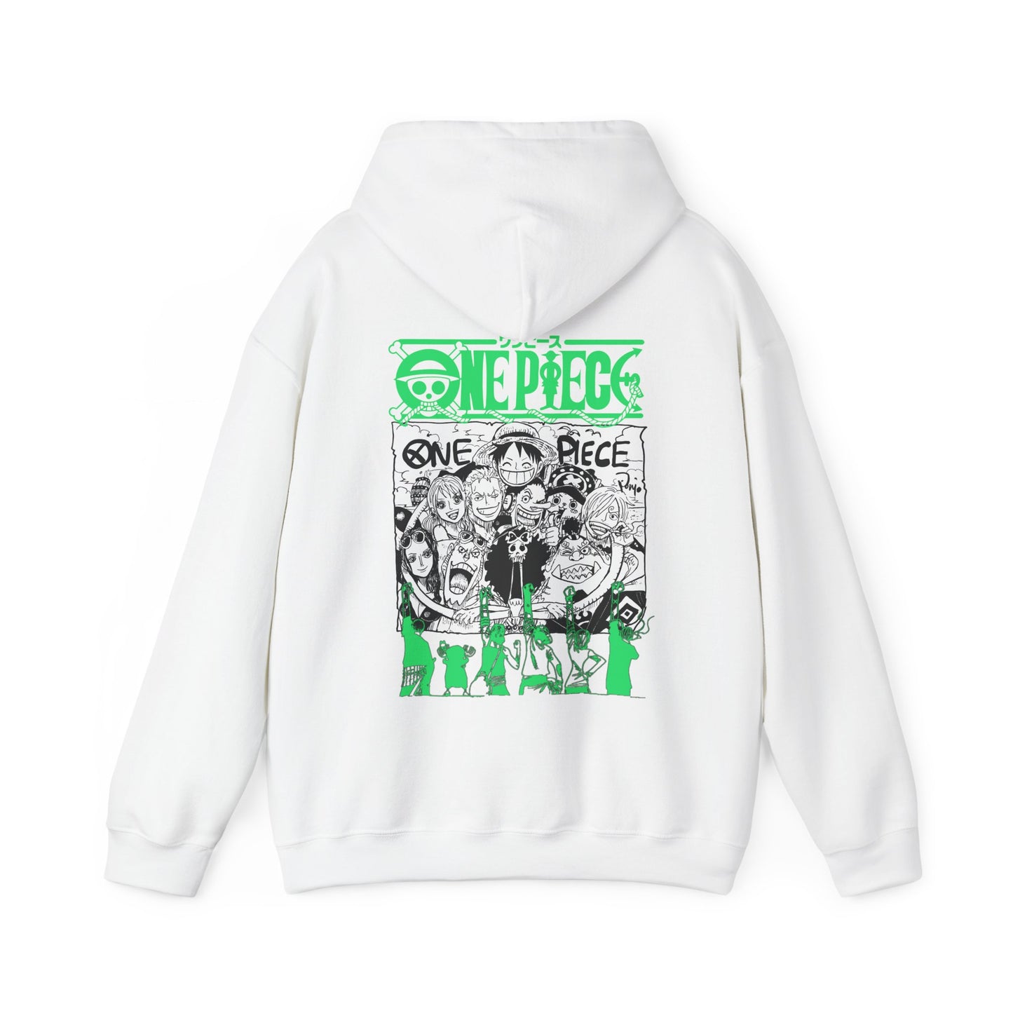 One Piece Characters Back Print Hoodie – 100% Cotton Anime Streetwear