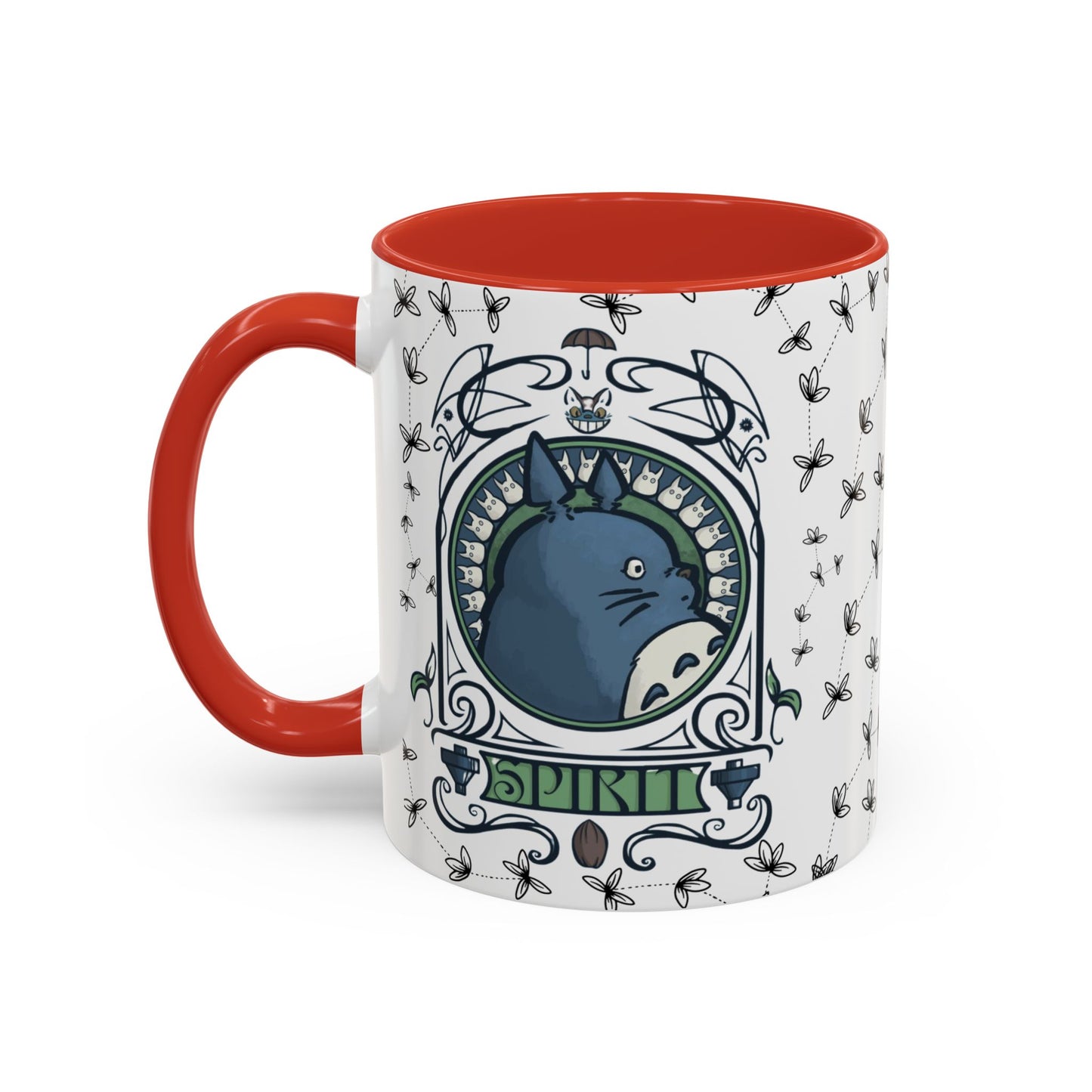 Totoro Spirited Ghibli Accent Handle Mug – 11oz & 15oz Anime Cup – Studio Ghibli Coffee Gift