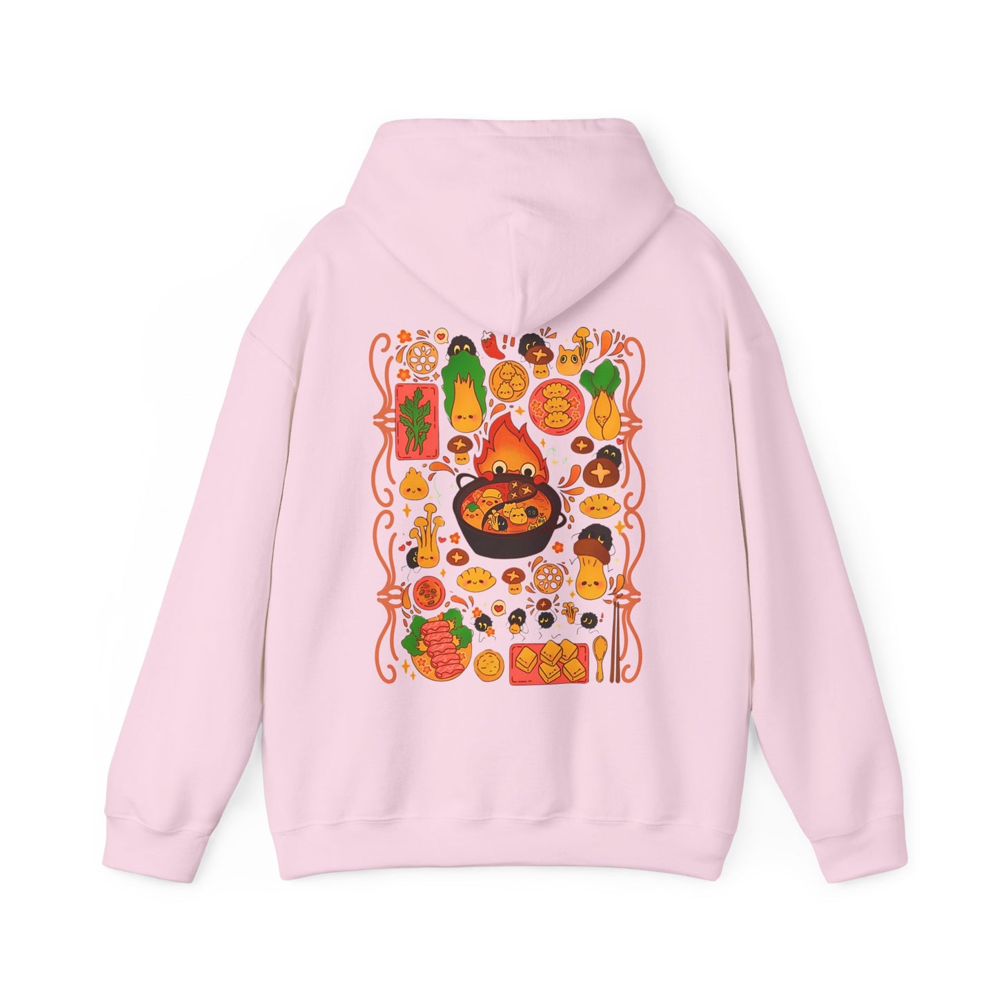 Calcifer Breakfast Back Print Hoodie – 100% Cotton Howl’s Moving Castle Studio Ghibli Hoodie