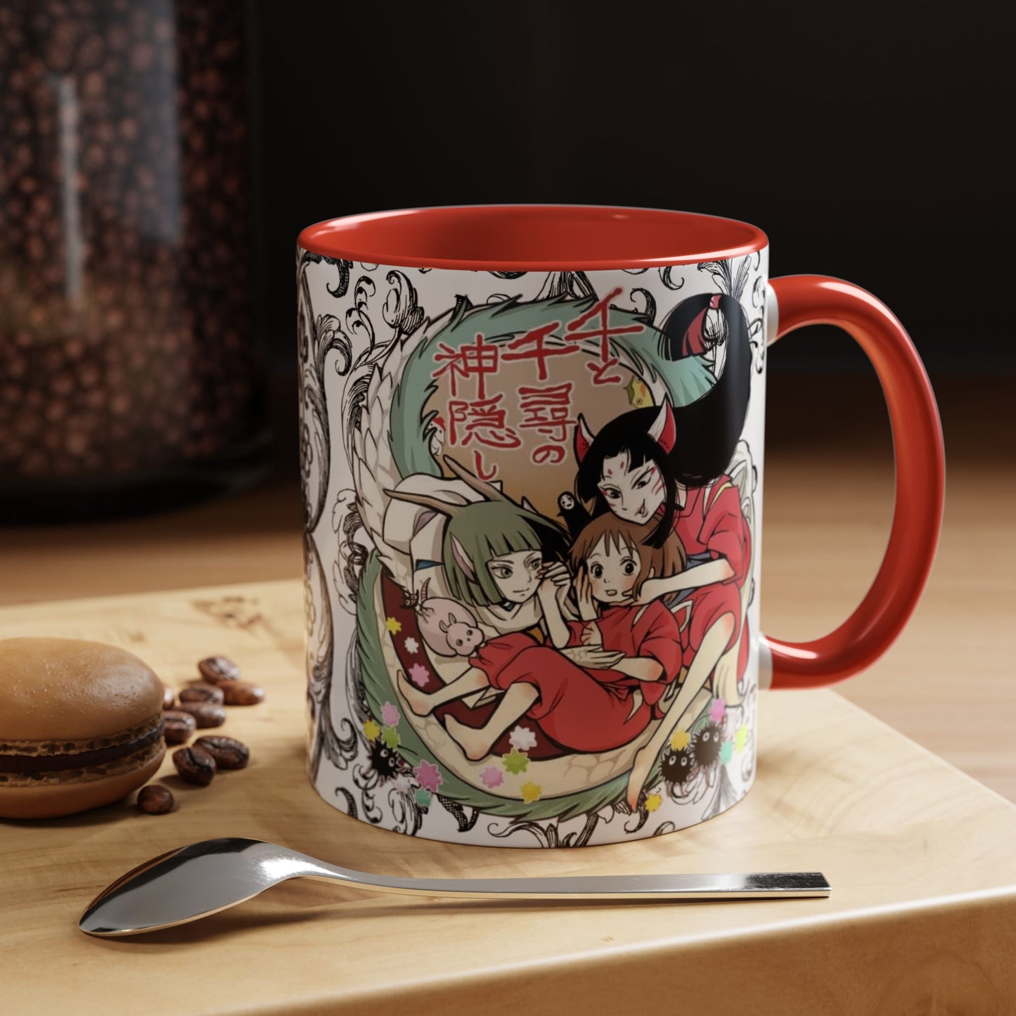 Spirited Away Cool Accent Mug – Studio Ghibli Color Handle Coffee Cup – 11oz & 15oz Ceramic Gift for Anime Fans