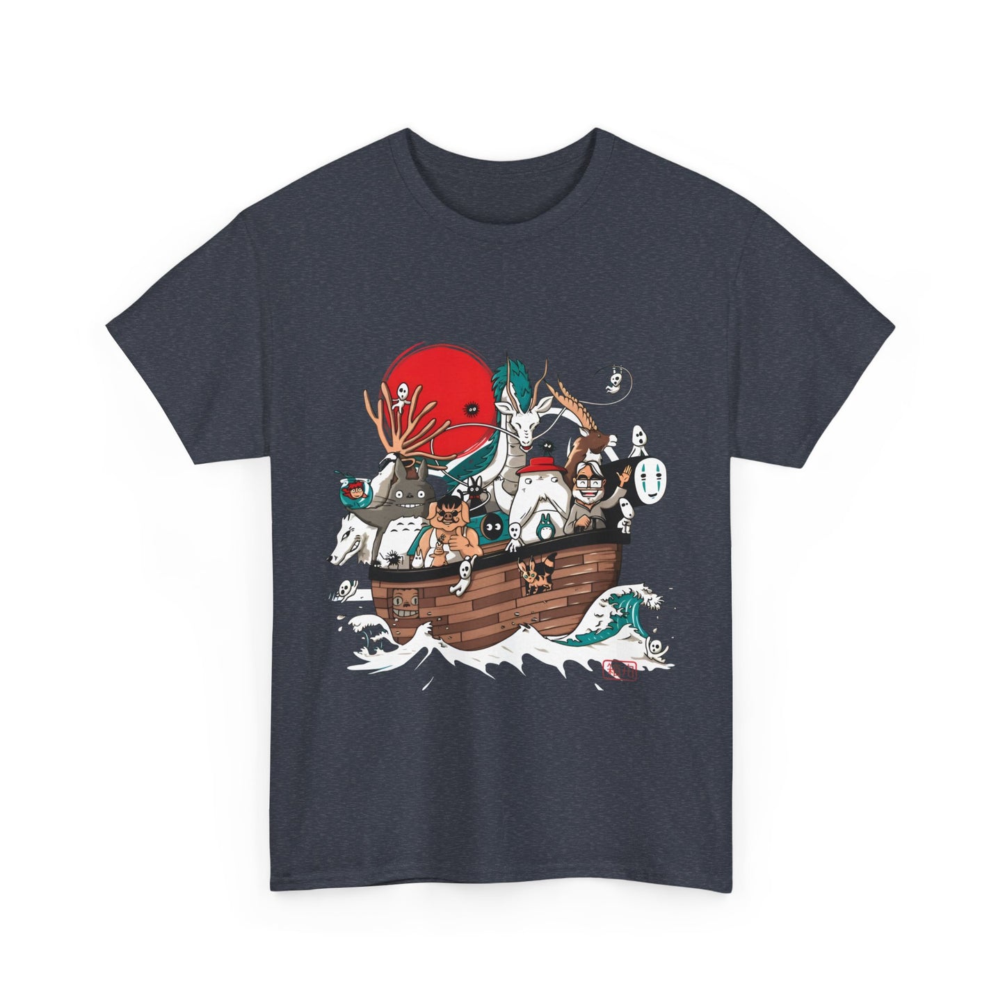 Ghibli Characters Boat T-Shirt | 100% Cotton Studio Ghibli Anime Tee