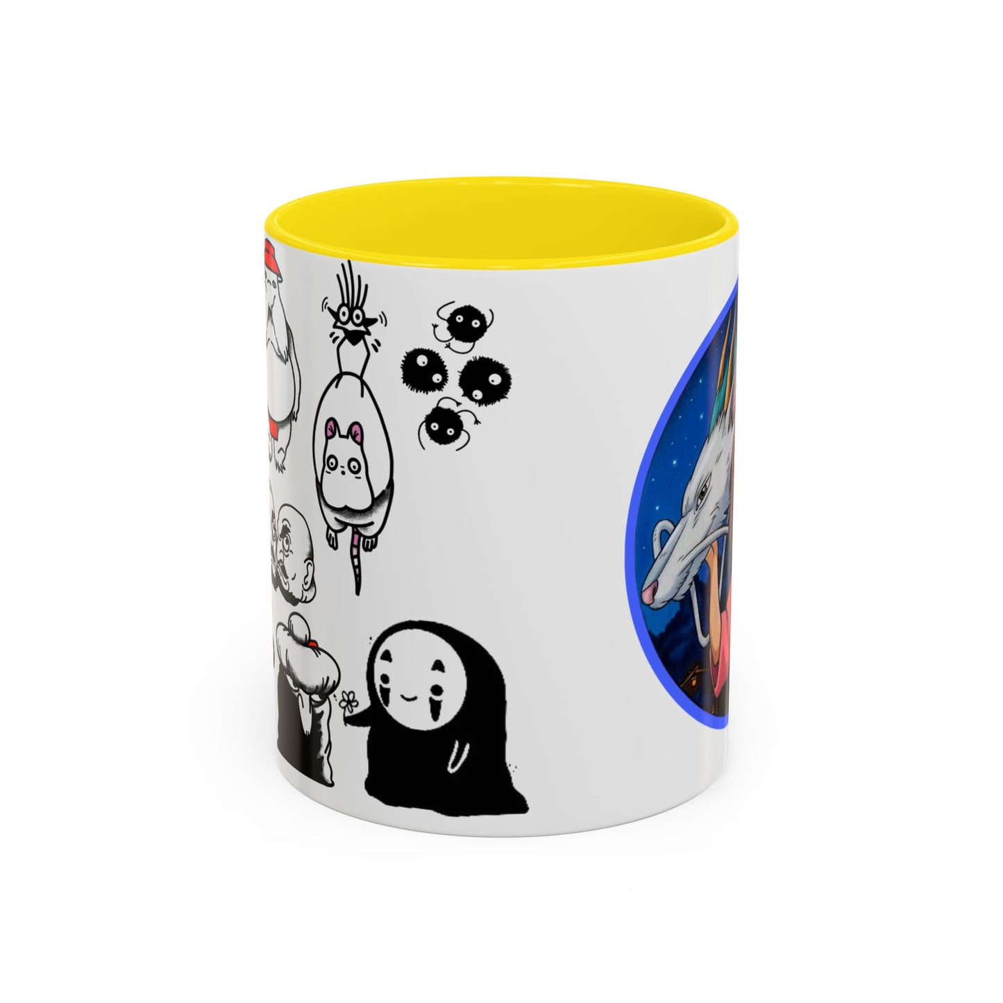 Spirited Away Moments Accent Mug – Color Handle Ghibli Cup 11oz & 15oz – Chihiro and Haku Anime Scene Gift