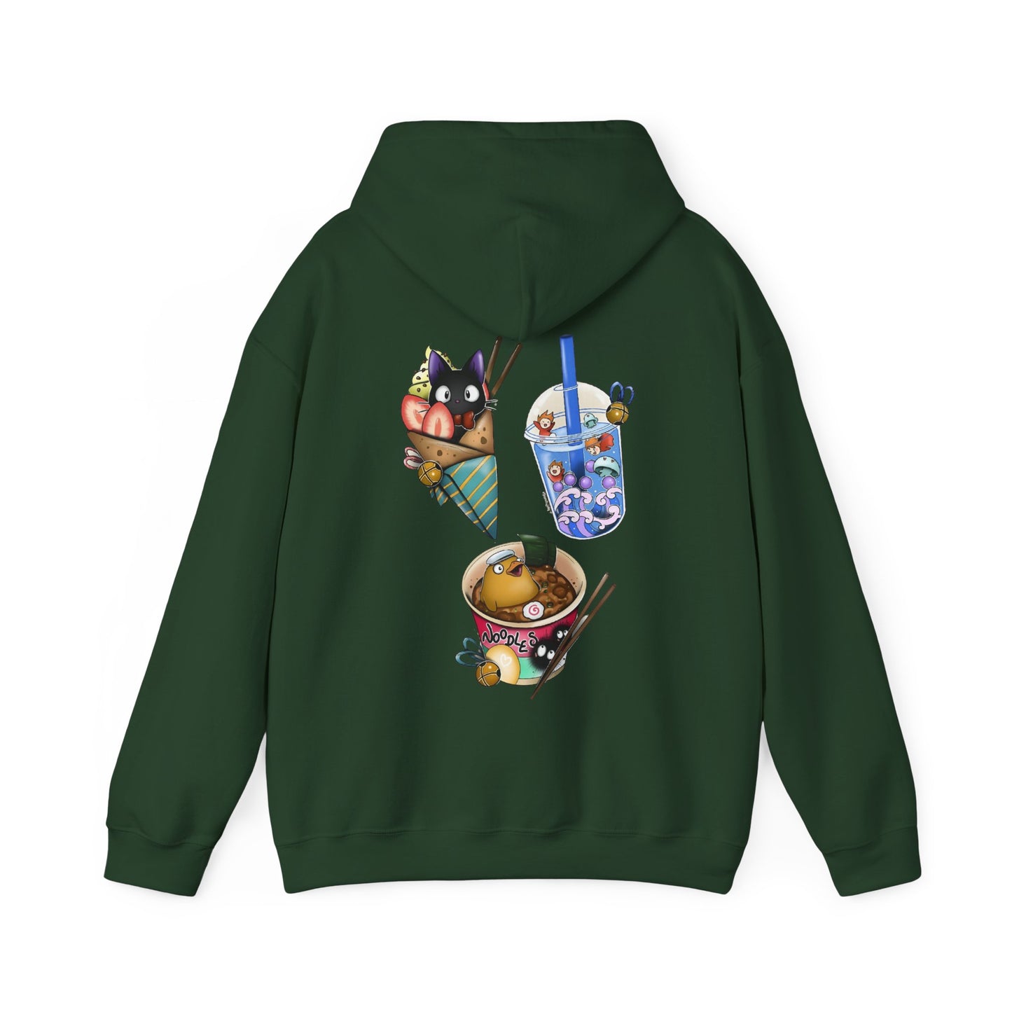 Studio Ghibli Food Back Print Hoodie – 100% Cotton Anime Hoodie with Iconic Ghibli Dishes on the Back