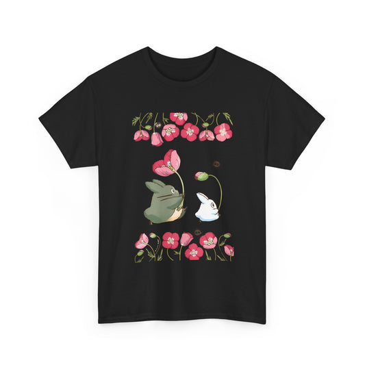 Totoro Cute Flowers T-Shirt – 100% Cotton Studio Ghibli Anime Shirt