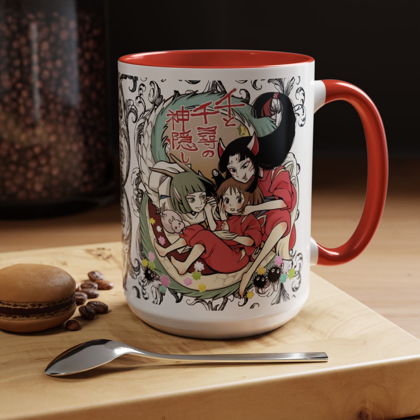 Spirited Away Cool Accent Mug – Studio Ghibli Color Handle Coffee Cup – 11oz & 15oz Ceramic Gift for Anime Fans