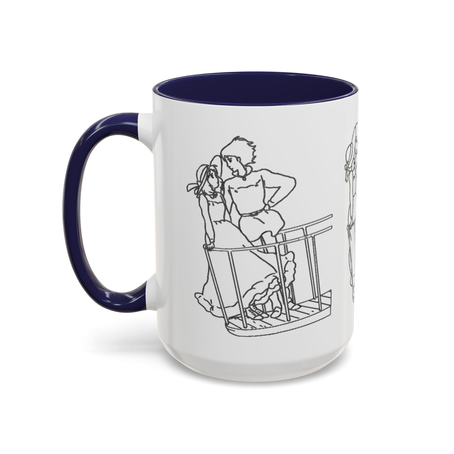 Sophie and Howl Accent Mug – Romantic Ghibli Color Handle Cup 11oz & 15oz – Howl’s Moving Castle Anime Love Gift