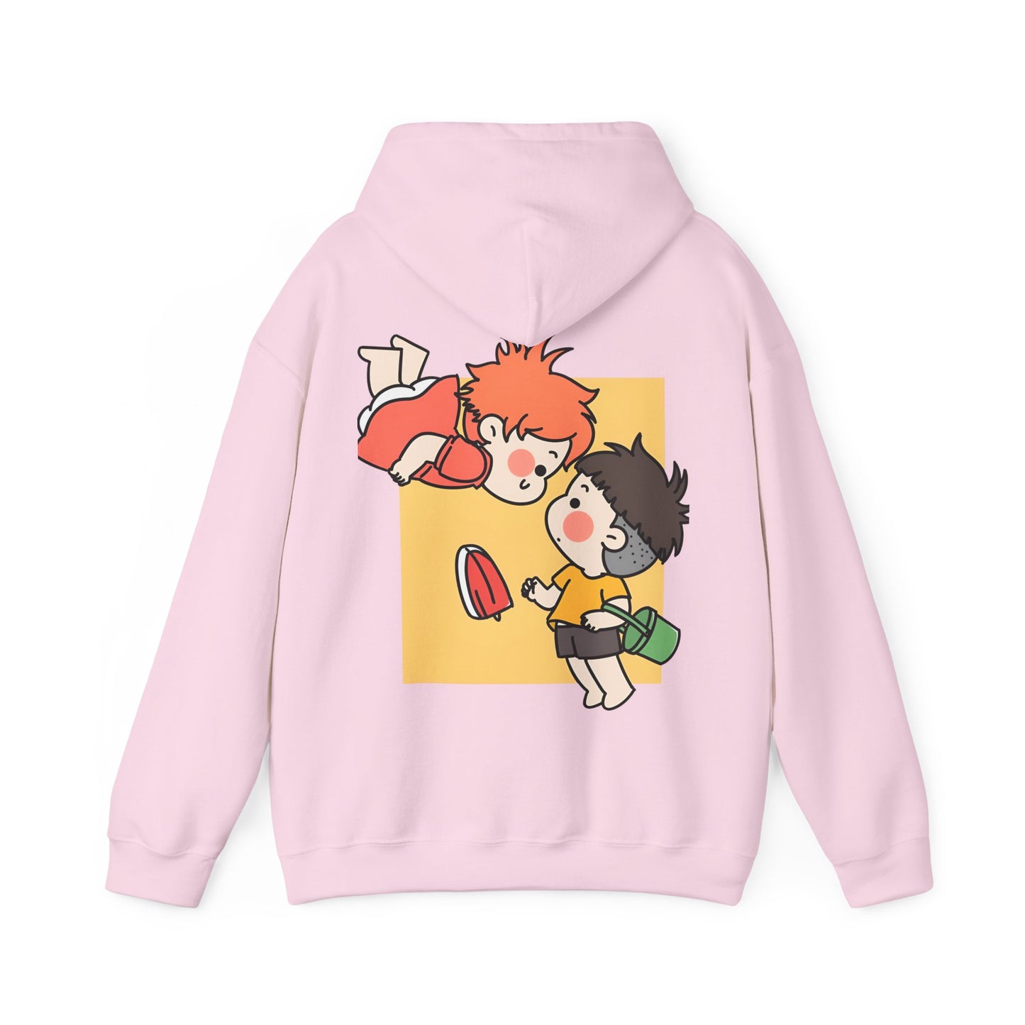 Ponyo & Sosuke Back Print Hoodie – 100% Cotton Gildan 18500 | Studio Ghibli Anime