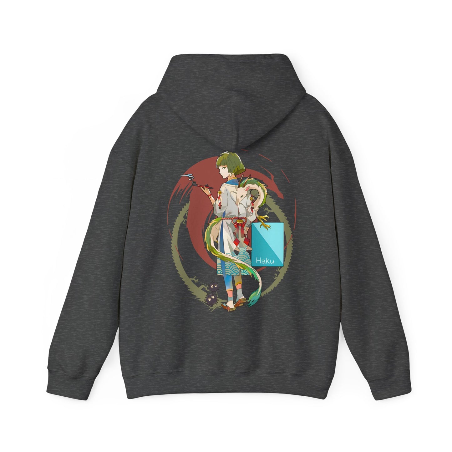 Haku Spirited Away Back Print Hoodie – 100% Cotton Studio Ghibli Hoodie for Anime and Fantasy Lovers