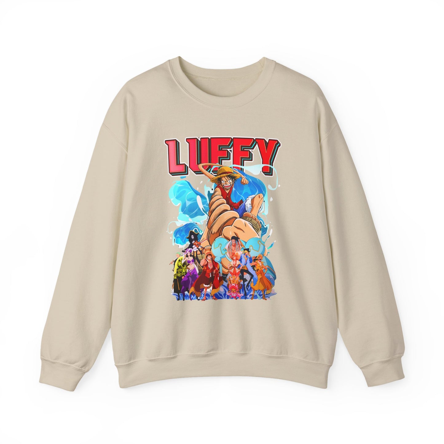 Luffy and Friends One Piece Sweatshirt – 100% Cotton Anime Crew Pullover