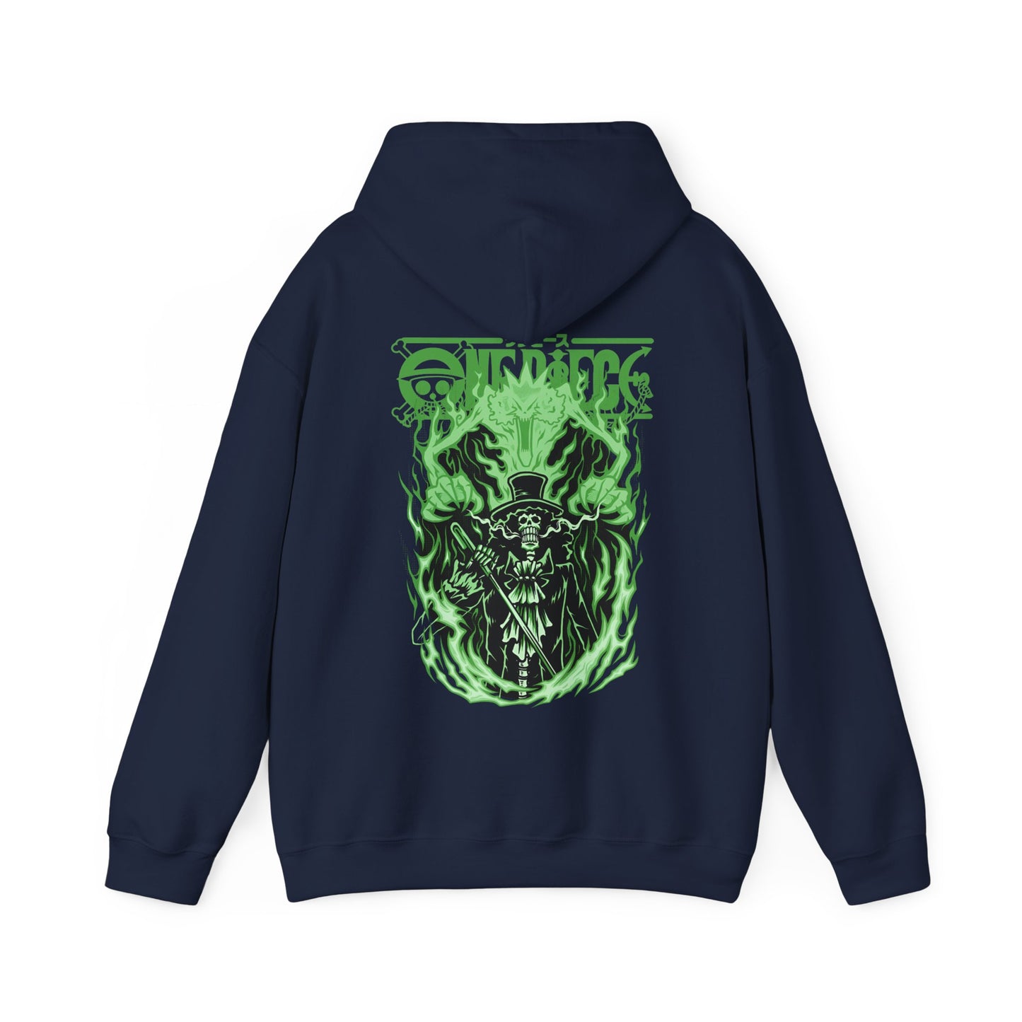 Brook One Piece Hoodie with Back Print – 100% Cotton Anime Pullover for Soul King Fans