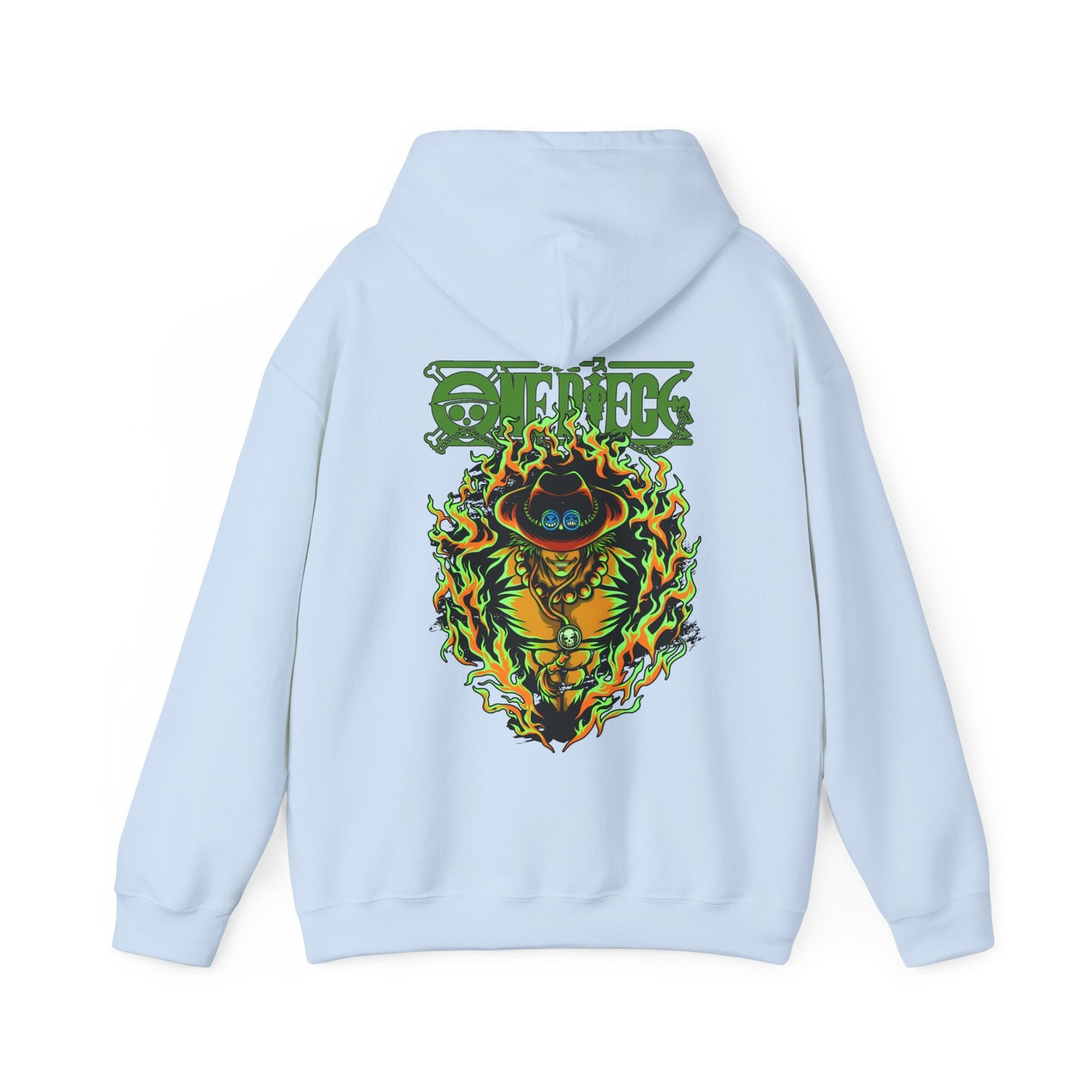Portgas D. Ace One Piece Back Print Hoodie – 100% Cotton Anime Hoodie for Fire Fist Fans