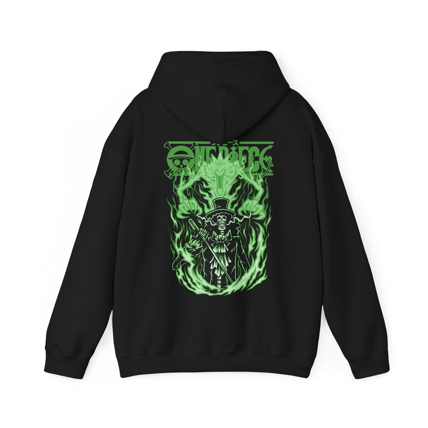 Brook One Piece Hoodie with Back Print – 100% Cotton Anime Pullover for Soul King Fans