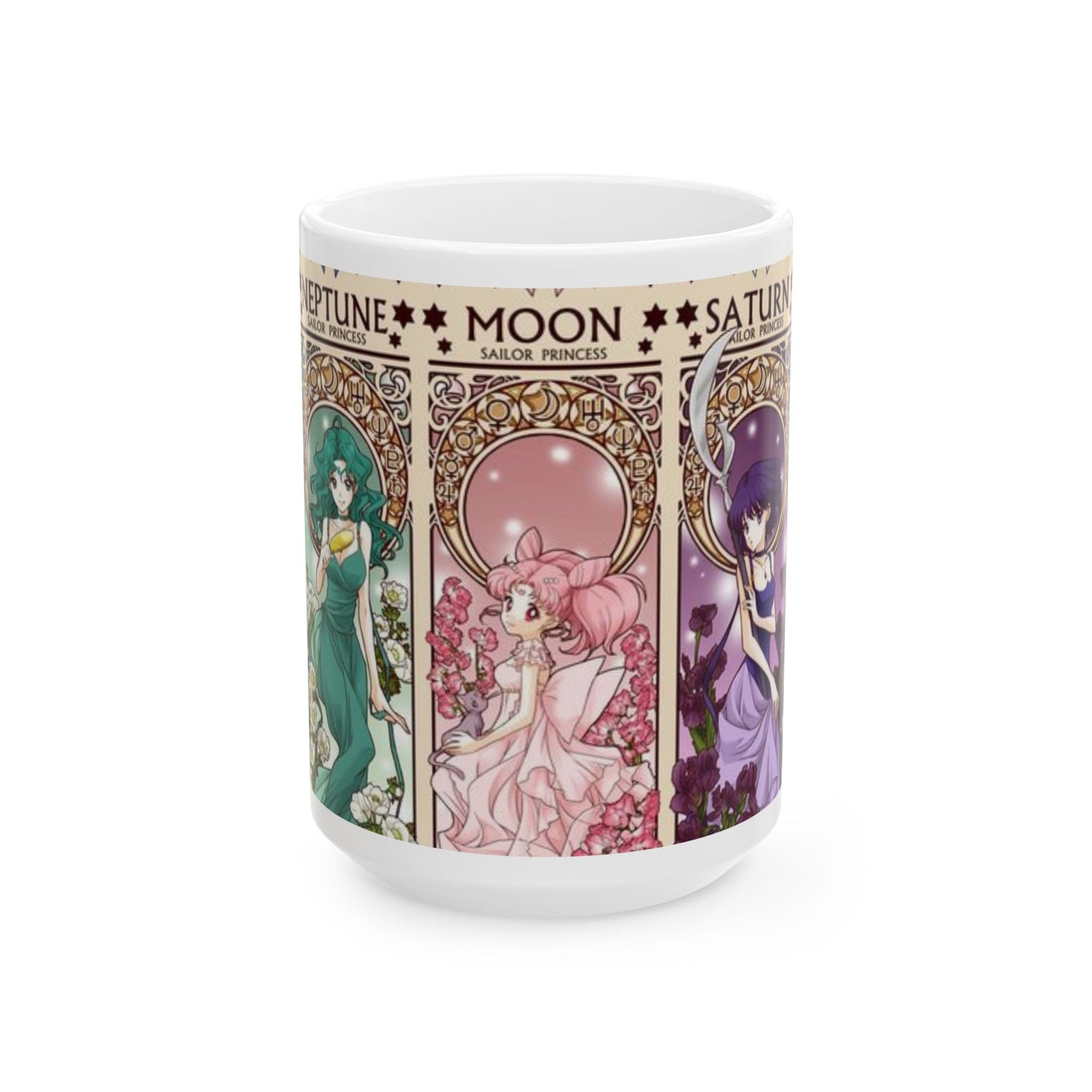 Sailor Moon Outer Guardians Mug – Uranus, Neptune, Pluto, Saturn Ceramic Cup 11oz & 15oz – Anime Magical Girl Gift