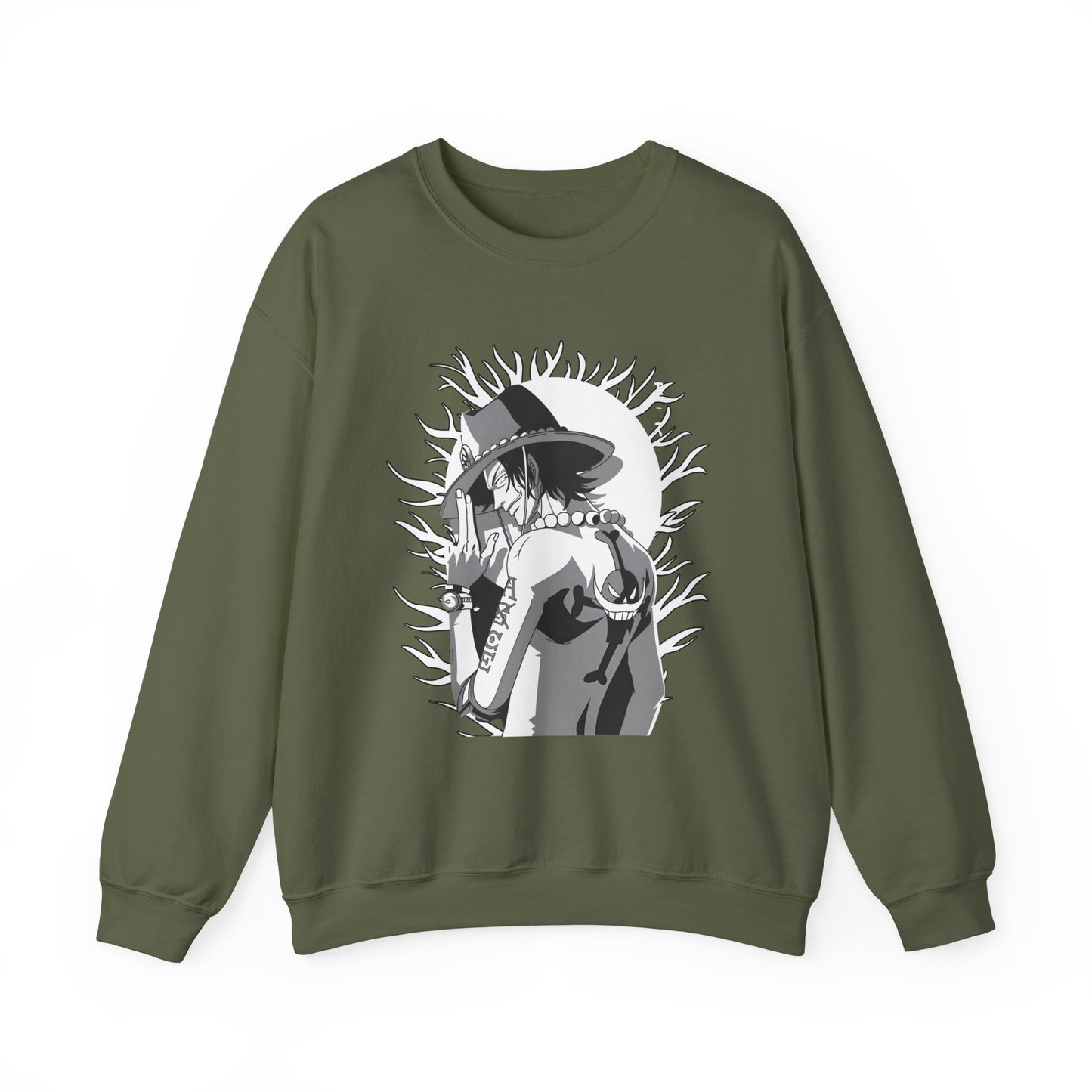 Portgas D. Ace One Piece Sweatshirt – 100% Cotton Anime Pullover for Fire Fist Fans