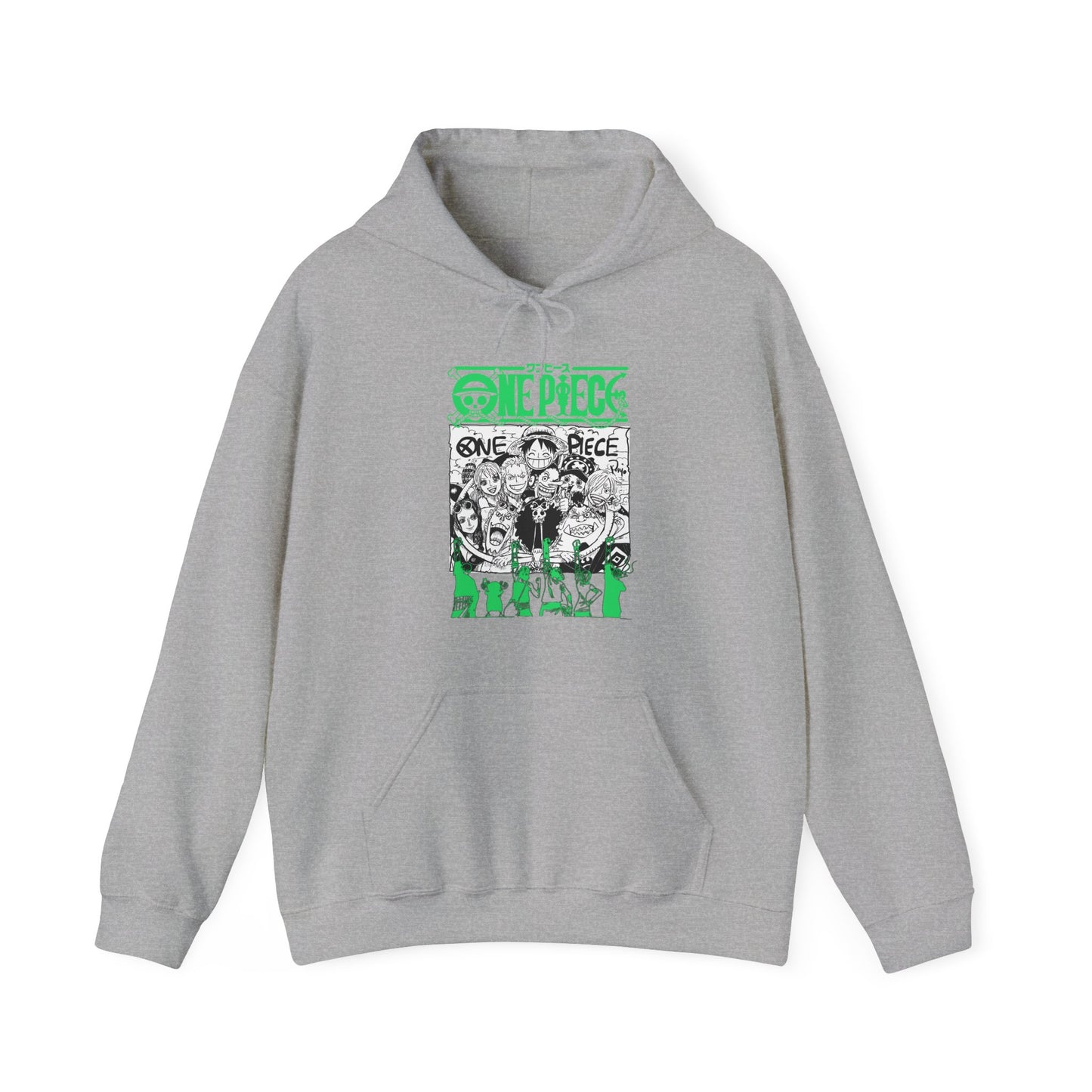 One Piece Characters Hoodie – 100% Cotton Anime Pullover Featuring Straw Hat Crew