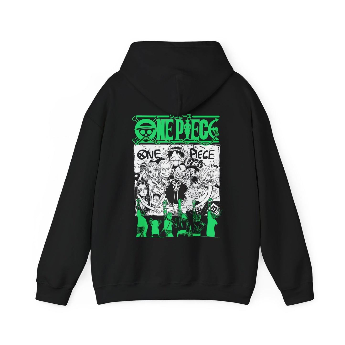 One Piece Characters Back Print Hoodie – 100% Cotton Anime Streetwear