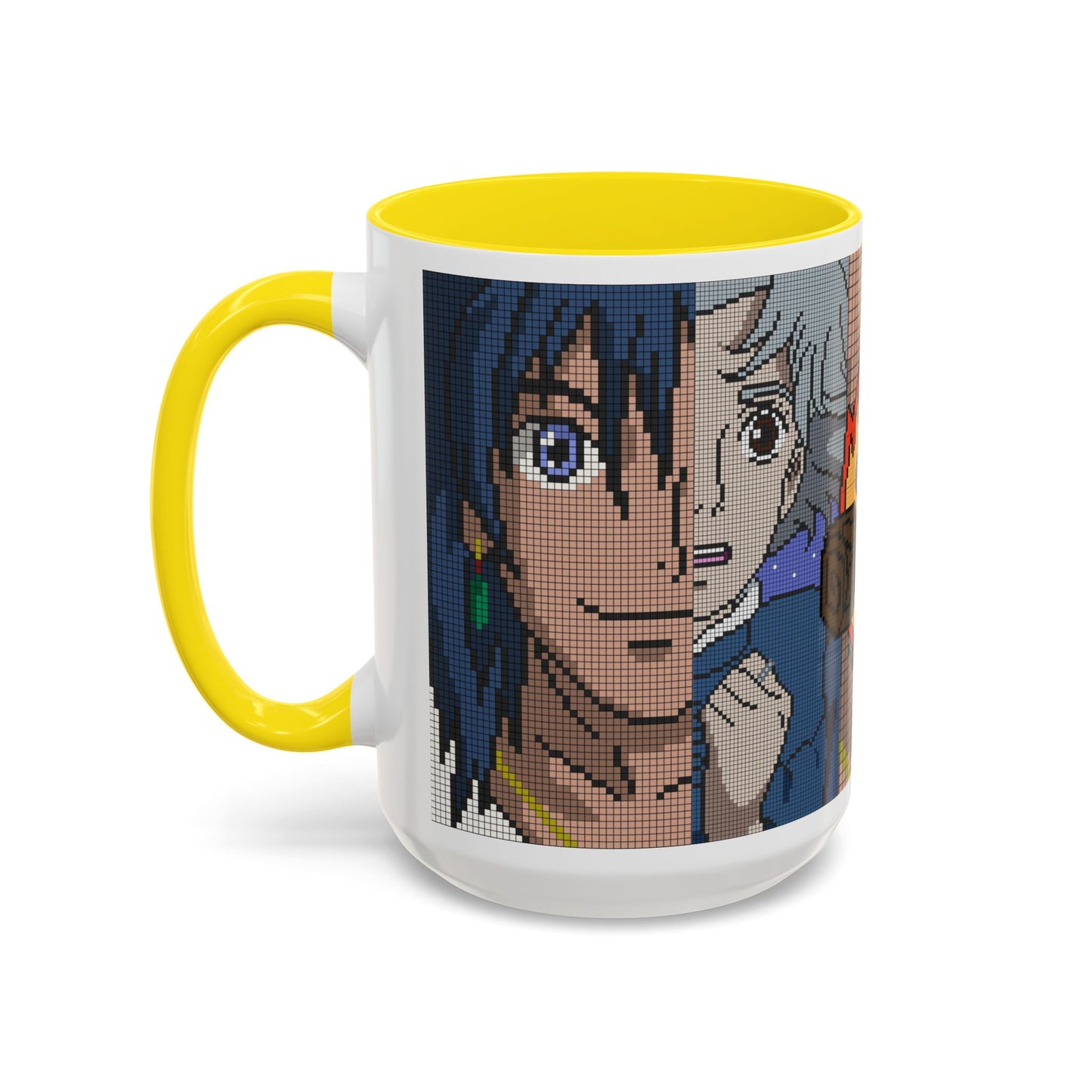 Howl's Moving Castle Pixel Accent Mug – Retro Anime Color Handle Cup 11oz & 15oz – Studio Ghibli Coffee Gift
