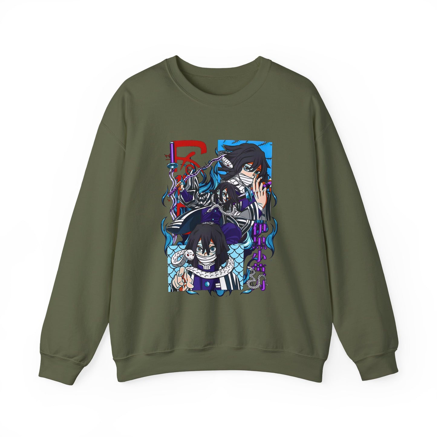 Obanai Iguro Demon Slayer Sweatshirt – 100% Cotton Serpent Hashira Anime Pullover