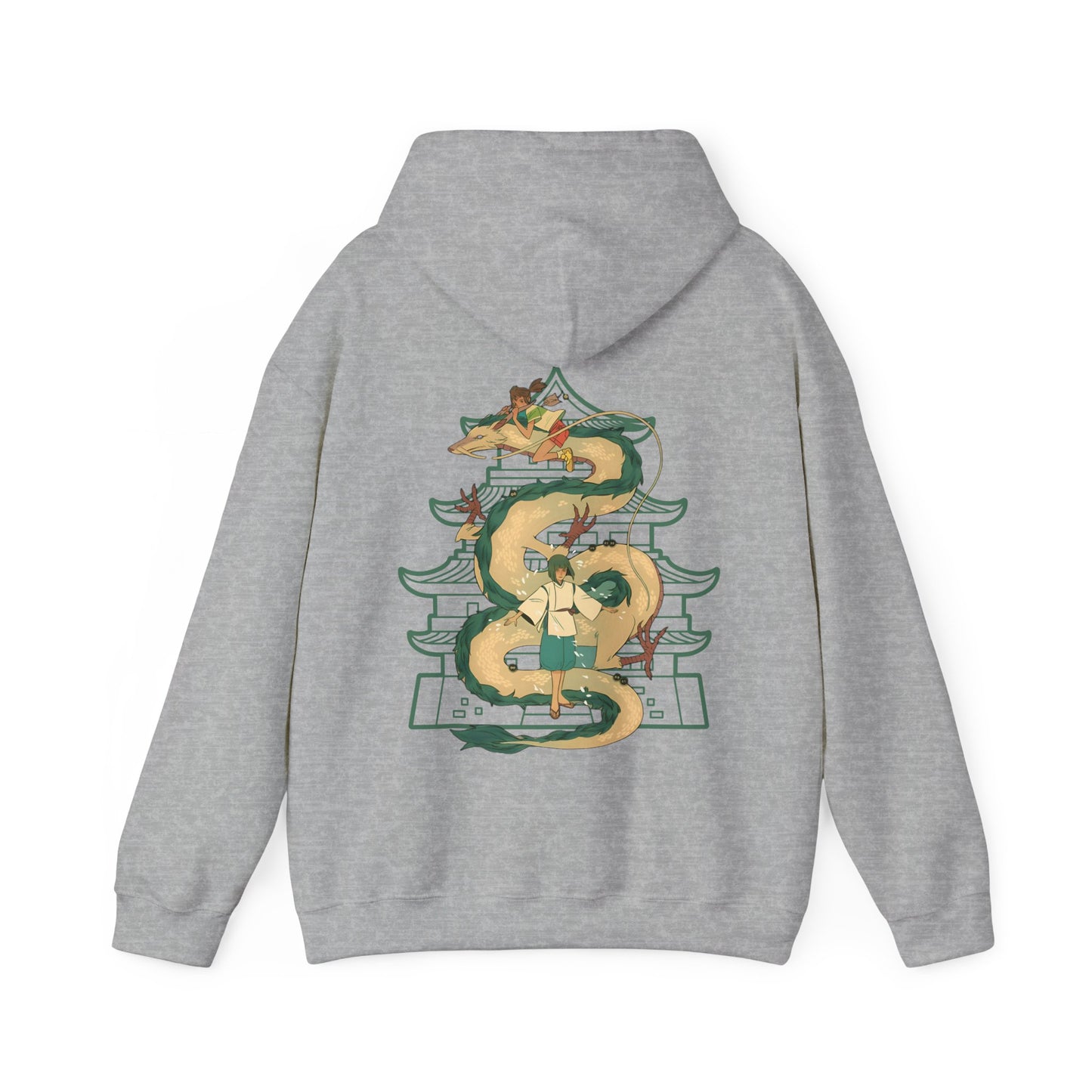 Haku Spirited Away Back Print Hoodie – 100% Cotton Studio Ghibli Anime Sweatshirt