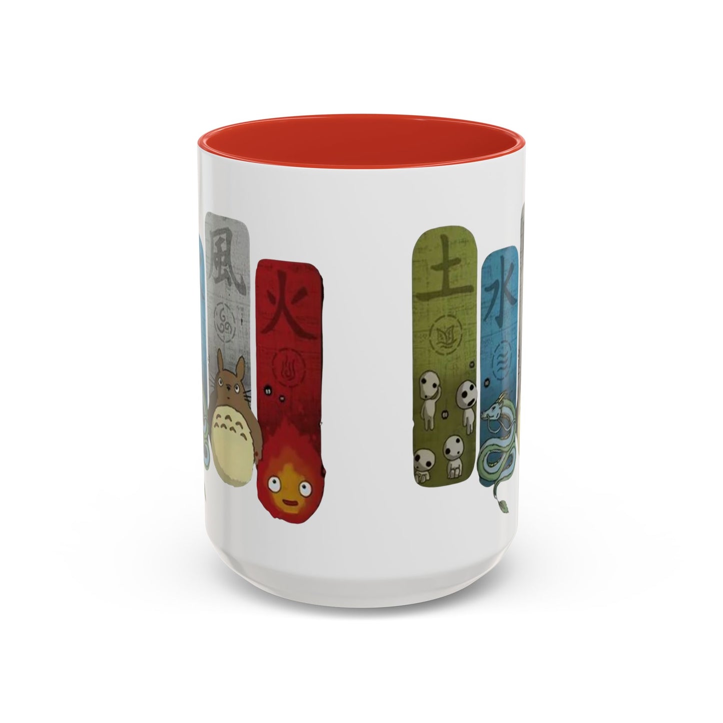 Studio Ghibli Figures Accent Mug – 11oz & 15oz Color Handle Anime Cup – Ghibli Character Coffee Mug for Fans