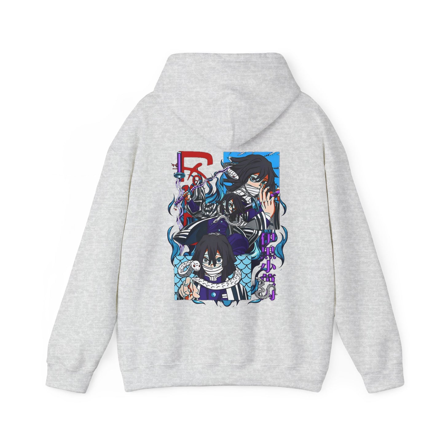 Obanai Iguro Back Print Hoodie – 100% Cotton Demon Slayer Serpent Hashira Anime Hoodie