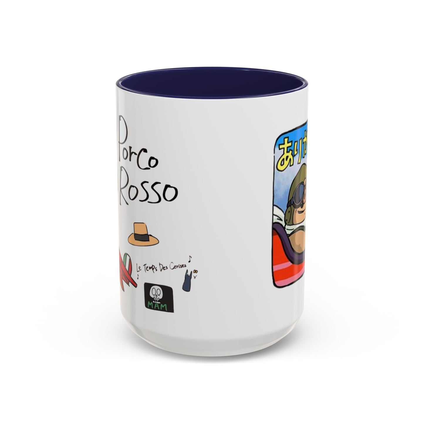 Porco Rosso Tribute Accent Mug – Studio Ghibli Anime Coffee Cup – 11oz & 15oz Ceramic Gift